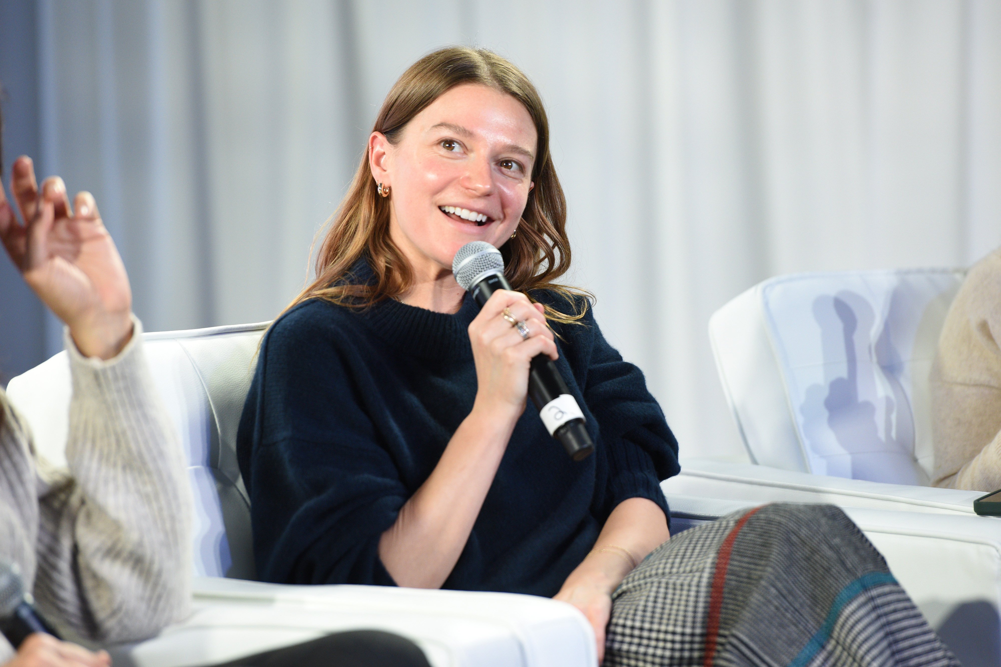 Ally Pankiw speaks at a Women in Film panel at Acura House of Energy, in Park City, Utah, in January 2024. The director, who got her break in the Netflix series “Feel Good”, is now paving the way for other women and non-binary filmmakers with her mentorship programme, Breadcrumbs. Photo: Getty Images for Acura
