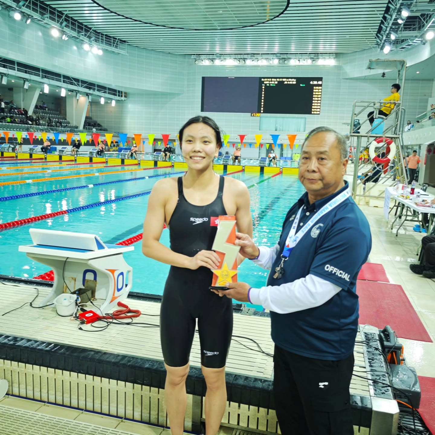 Hong Kong swimmer Laura Wang Xintong broke Siobhan Haughey’s 12-year local short course record by nearly three seconds. Photo: Hong Kong Swimming Coaches Association