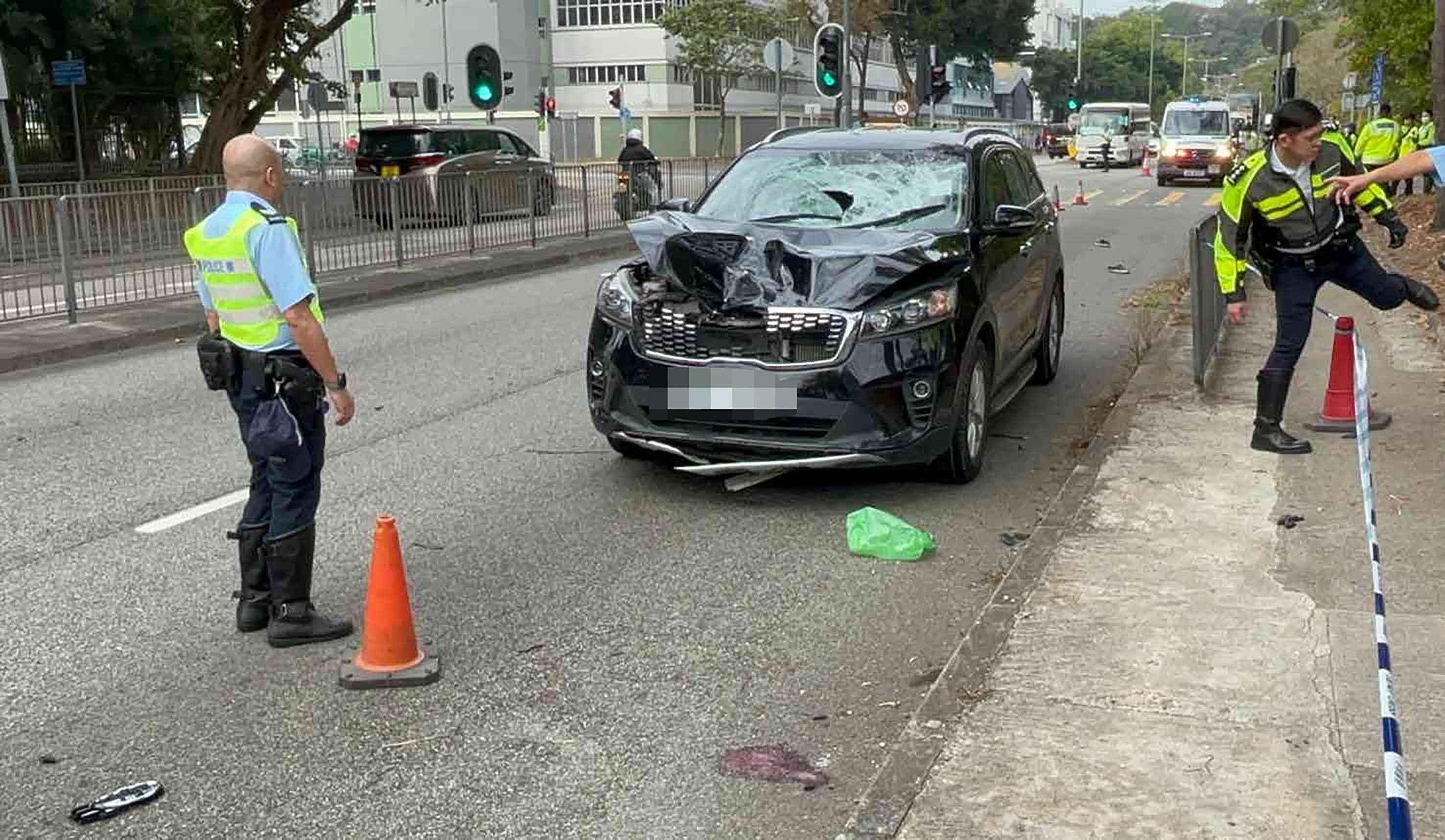 An elderly cyclist has died after being hit by a car on Ting Kok Road. Photo: Handout