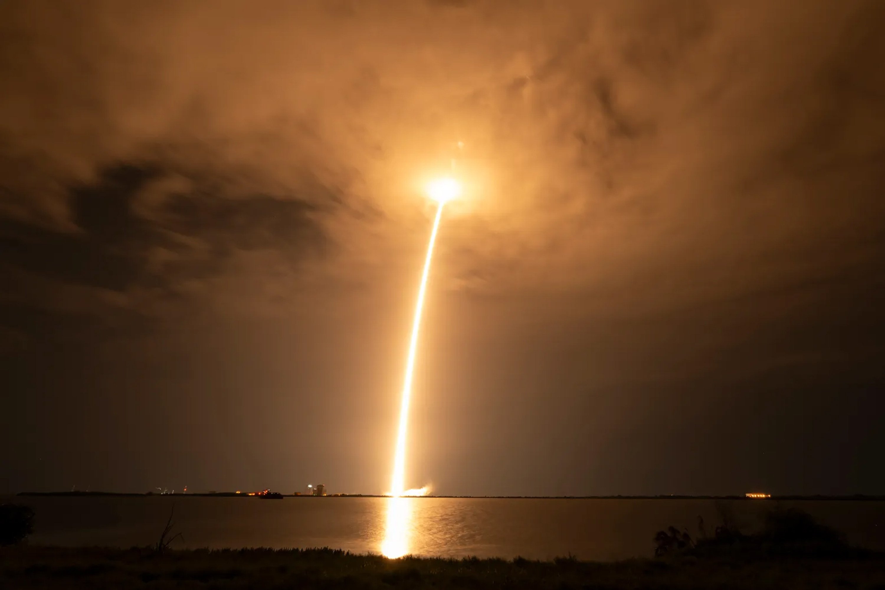 SpaceX has said it will lower thousands of its internet satellites into a lower orbit. Photo: SpaceX