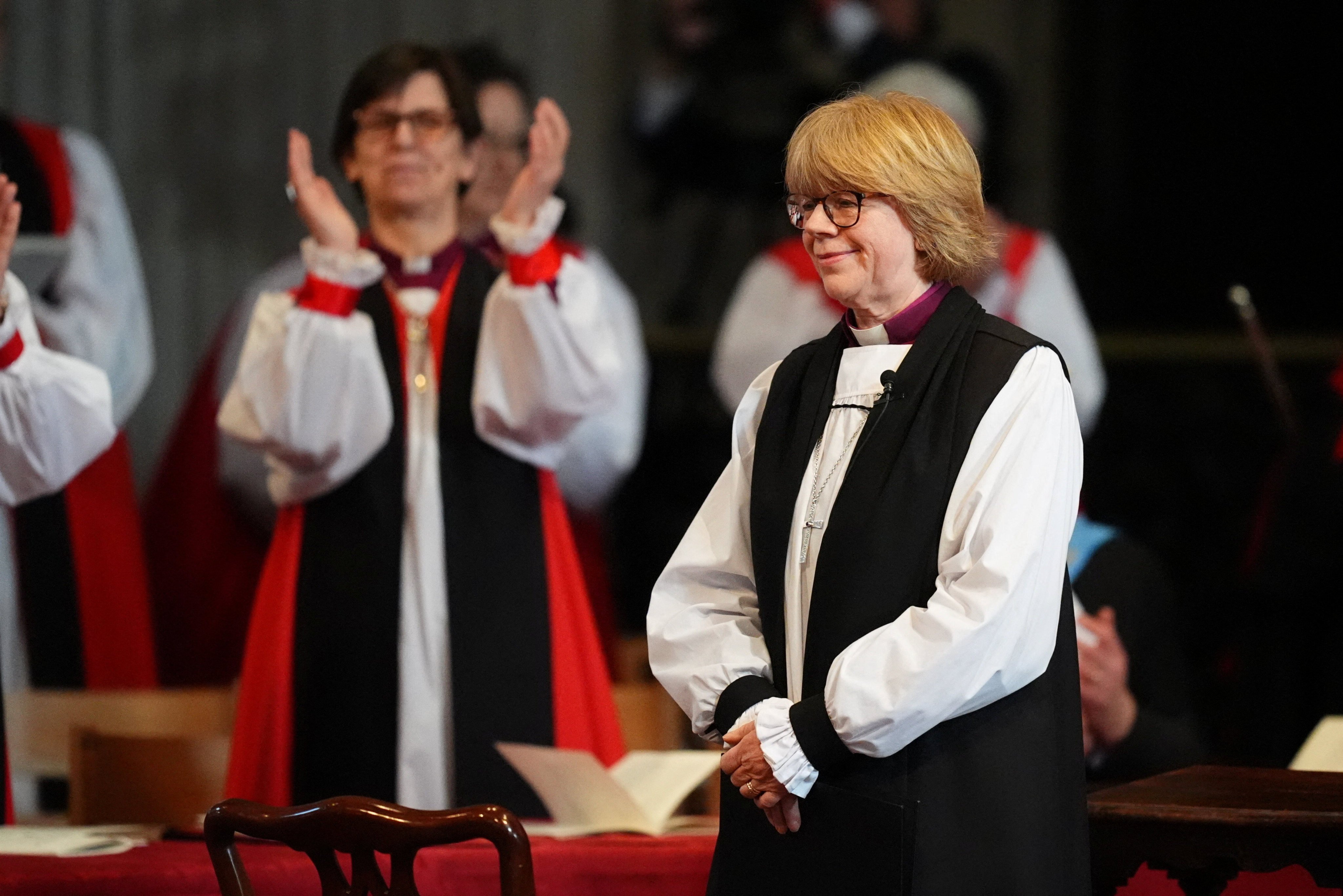 Dame Sarah Mullally is legally confirmed as the new Archbishop of Canterbury at St Paul’s Cathedral in London on Wednesday. Photo: Reuters