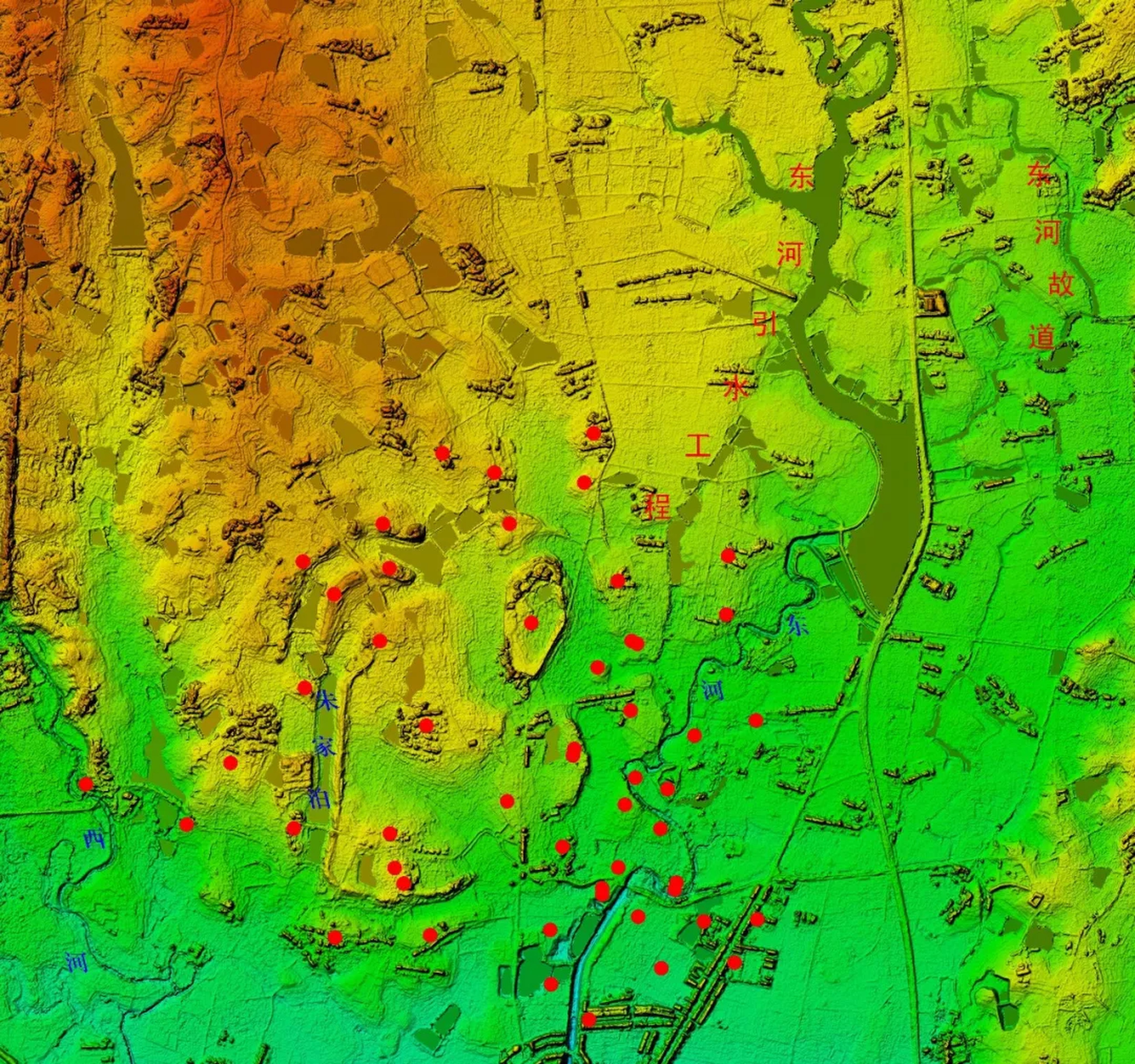 Remote sensing images of early water conservancy projects in China captured by the research team. Photo: Handout