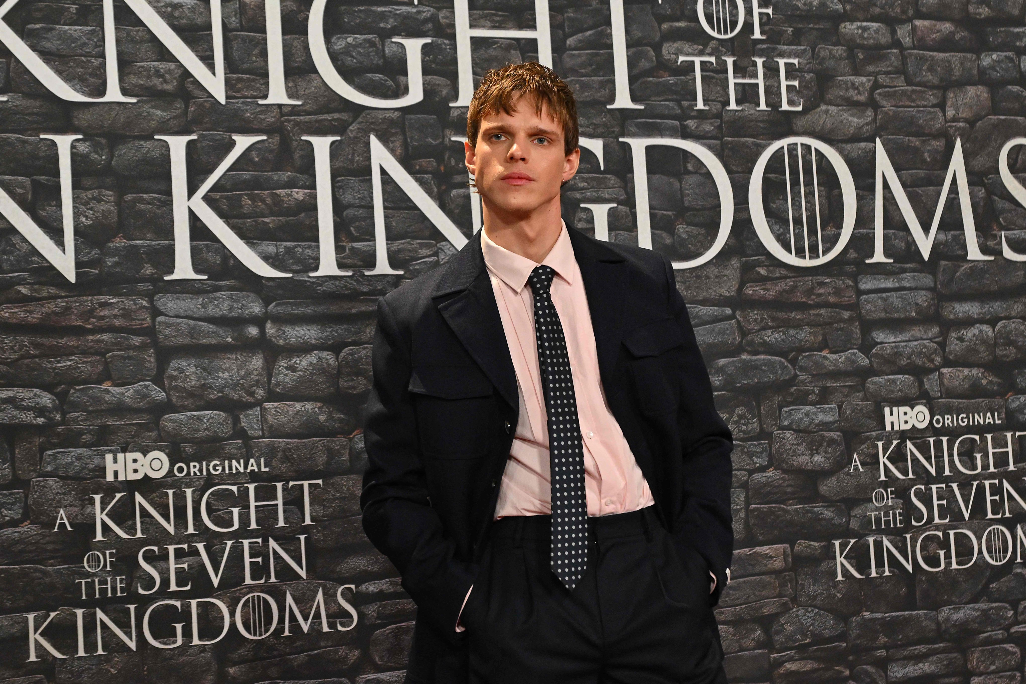 British actor Finn Bennett poses as part of a red carpet event for the newly released HBO Max production series, A Knight of the Seven Kingdoms, the new prequel of the Game of Thrones saga, in Rome, on January 15. Photo: AFP