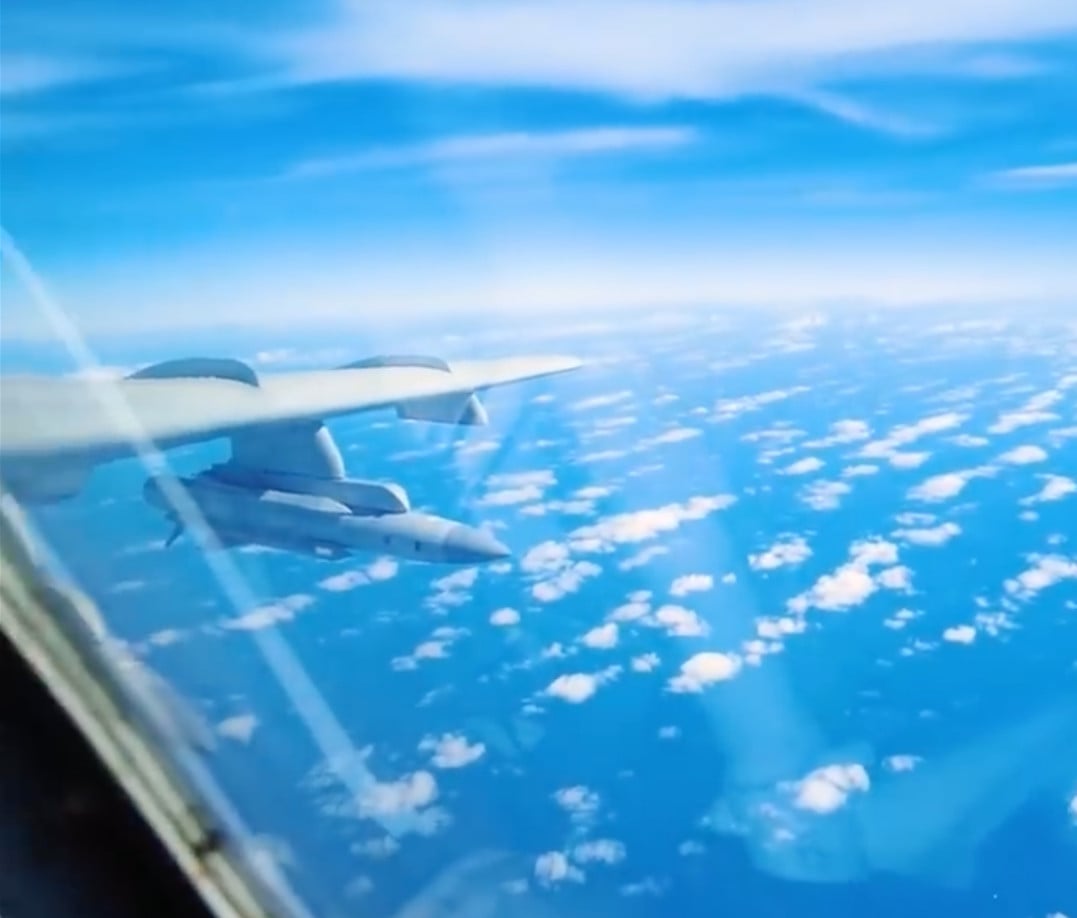 H-6K bombers armed with anti-ship missiles took part in the patrols, according to Chinese state media. Photo: CCTV