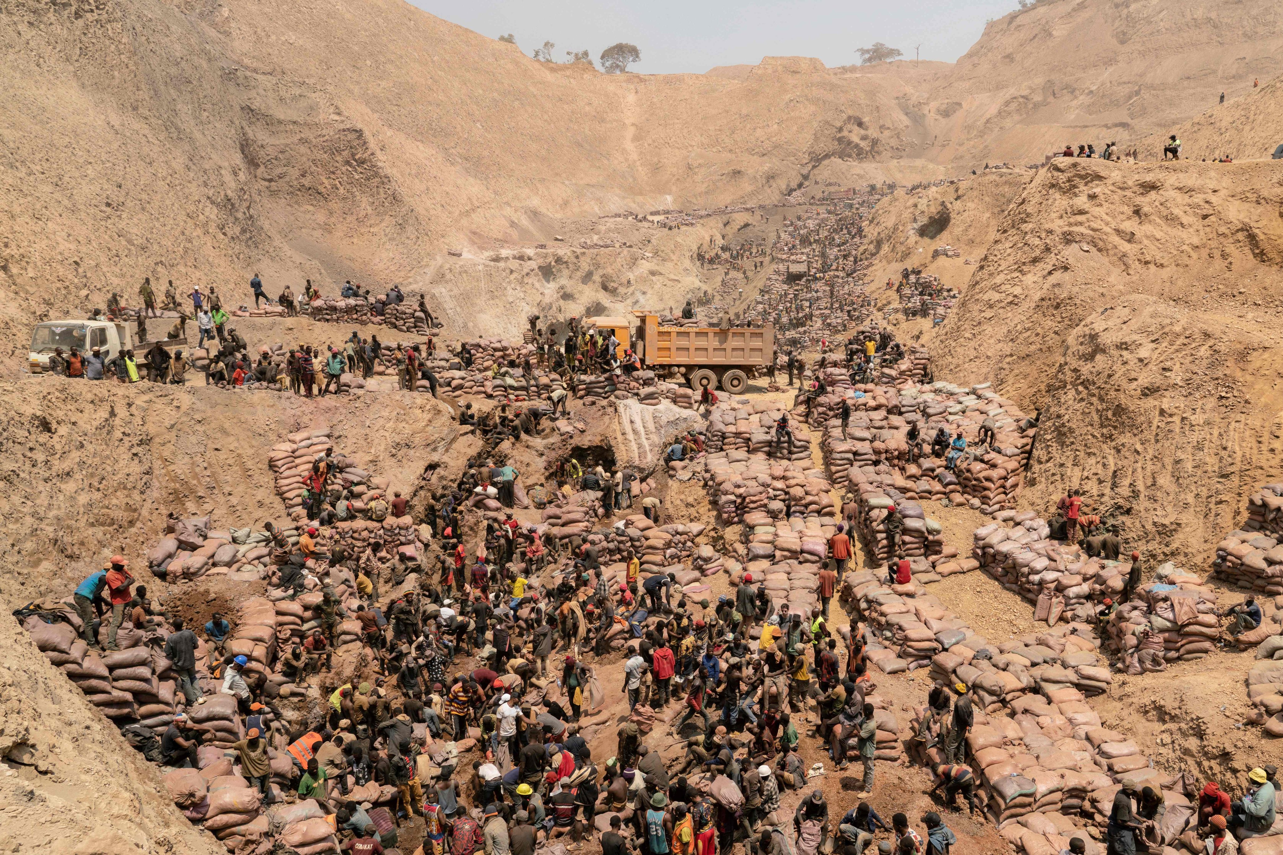 An aerial view of miners in the Democratic Republic of Congo, where more than 200 people are feared dead after a landslide. File photo: AFP