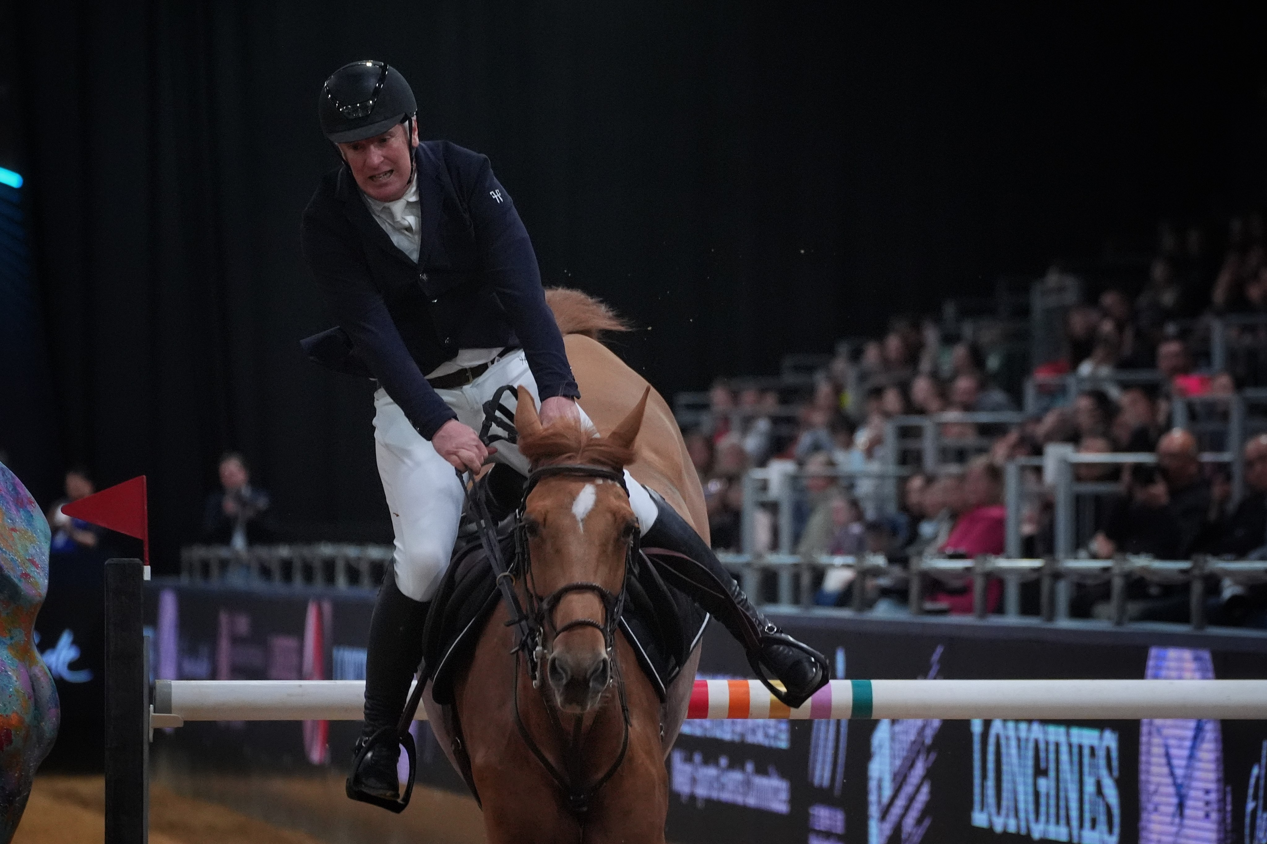 Roger-Yves Bost competes in the The Longines Welcome Stakes at AsiaWorld-Expo. Photo: Elson Li