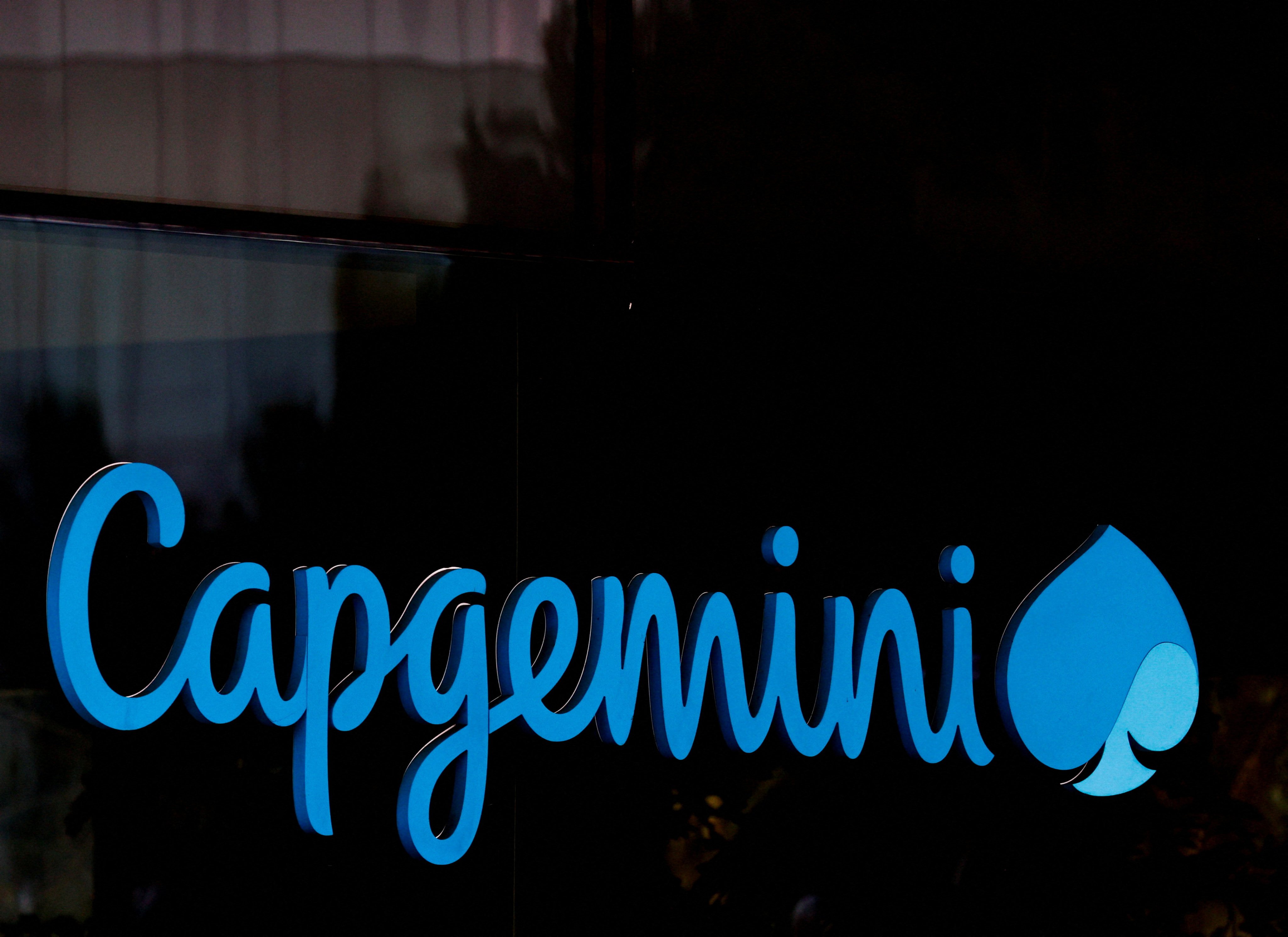 The Capgemini logo at the company’s office in Issy-les-Moulineaux near Paris in 2024. Photo: Reuters