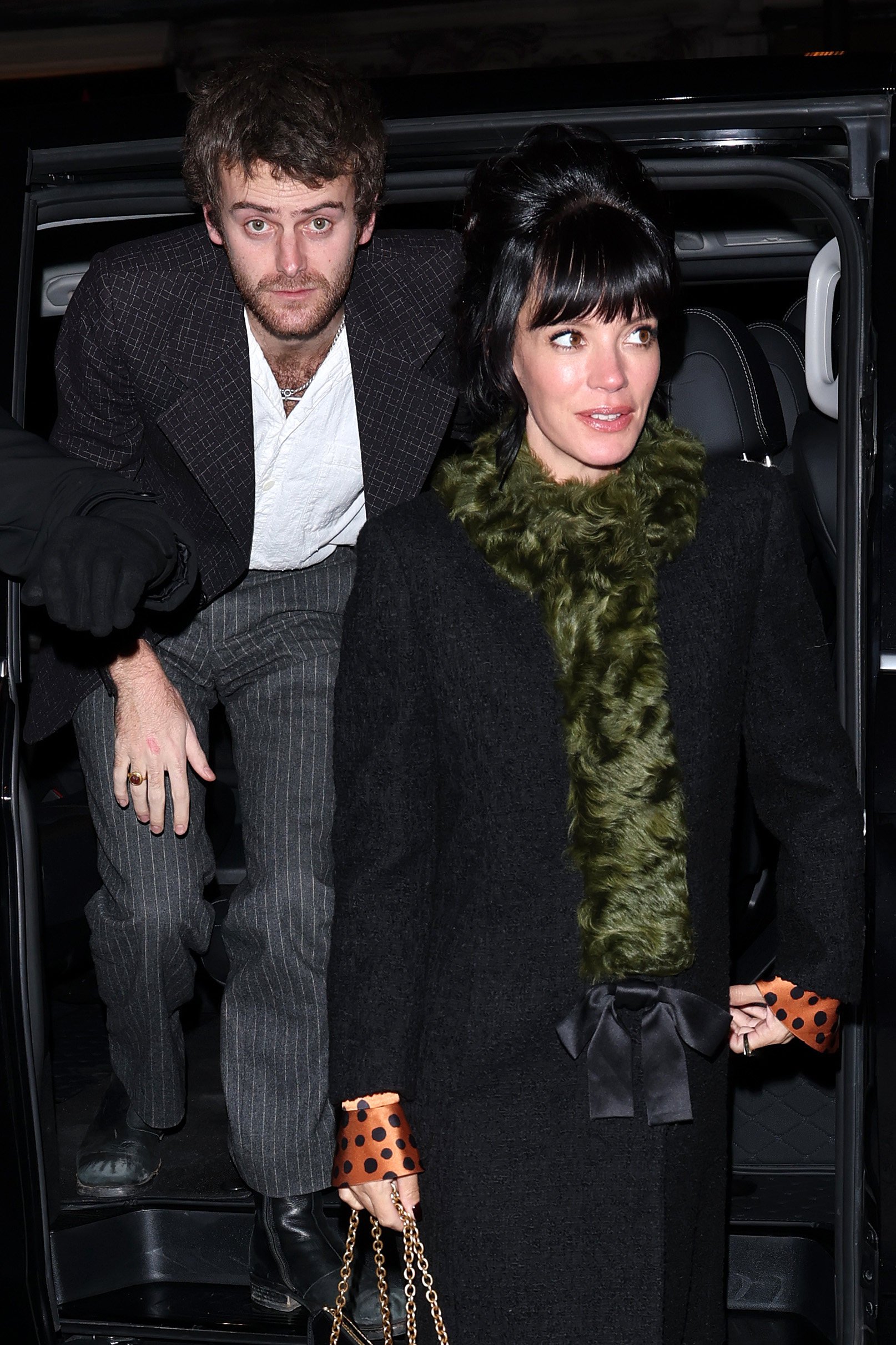 Jonah Freud and Lily Allen arriving at the Valentino after-party at Paris Couture Week last month. Photo: Getty Images