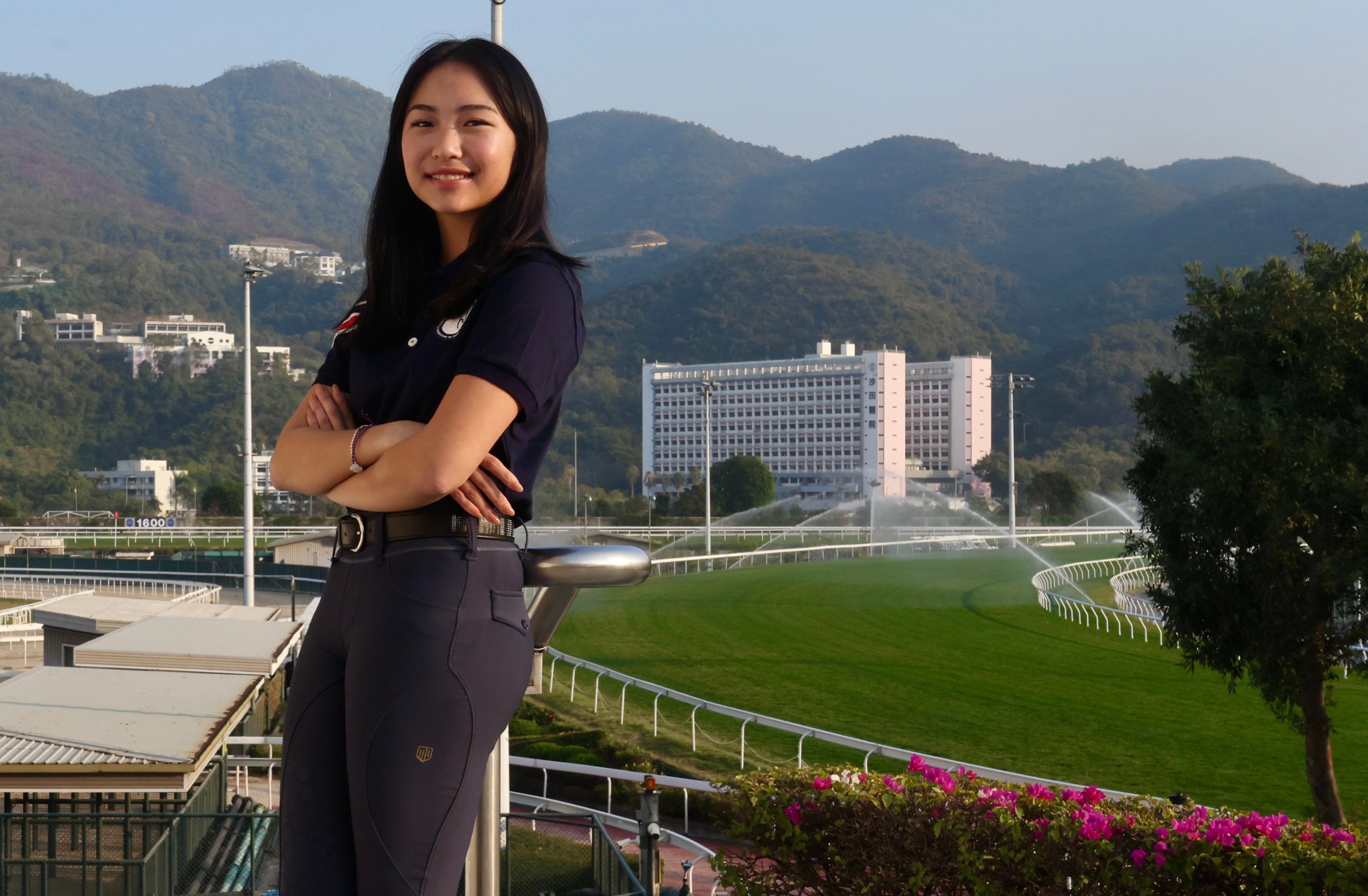 Fu Ka-ching is pictured at the Hong Kong Jockey Club in Sha Tin. The rising Hong Kong equestrian star explains how she balances school and show jumping. Photo: Jonathan Wong