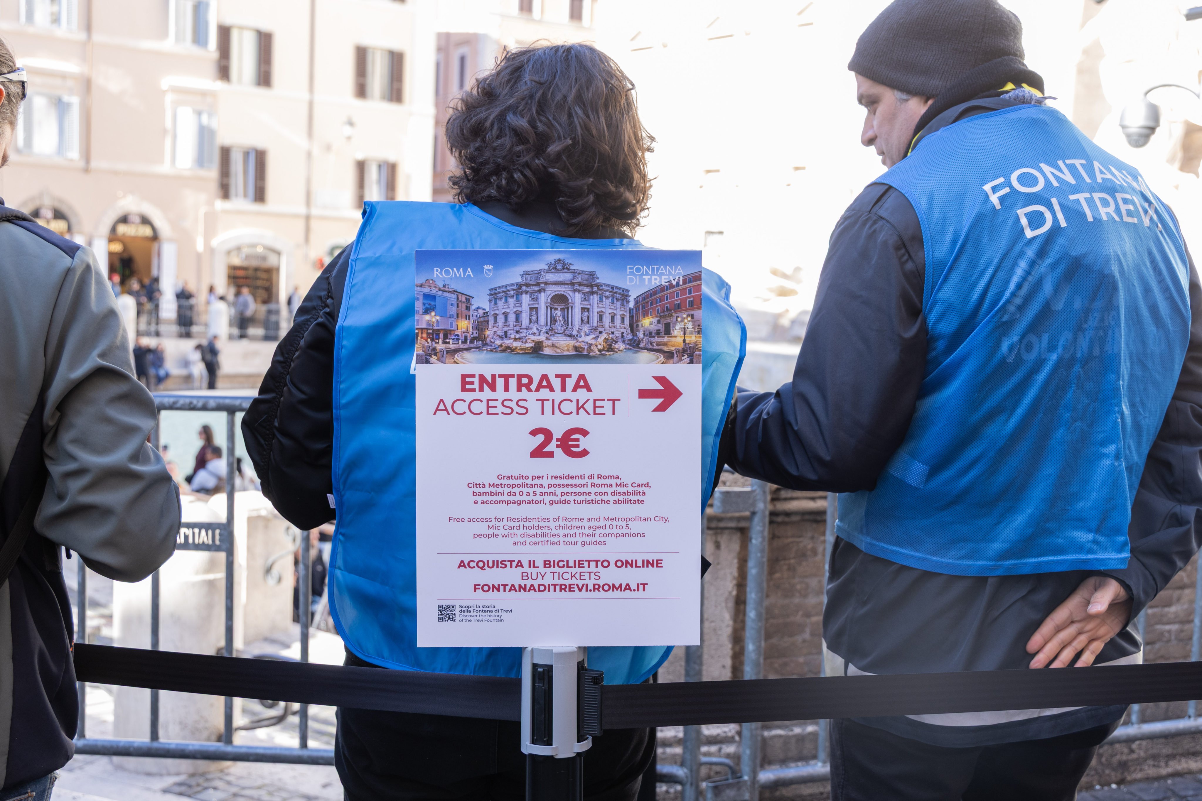 Monday was the first day tourists and non-residents must pay to access the Trevi Fountain basin in Rome. Photo: dpa