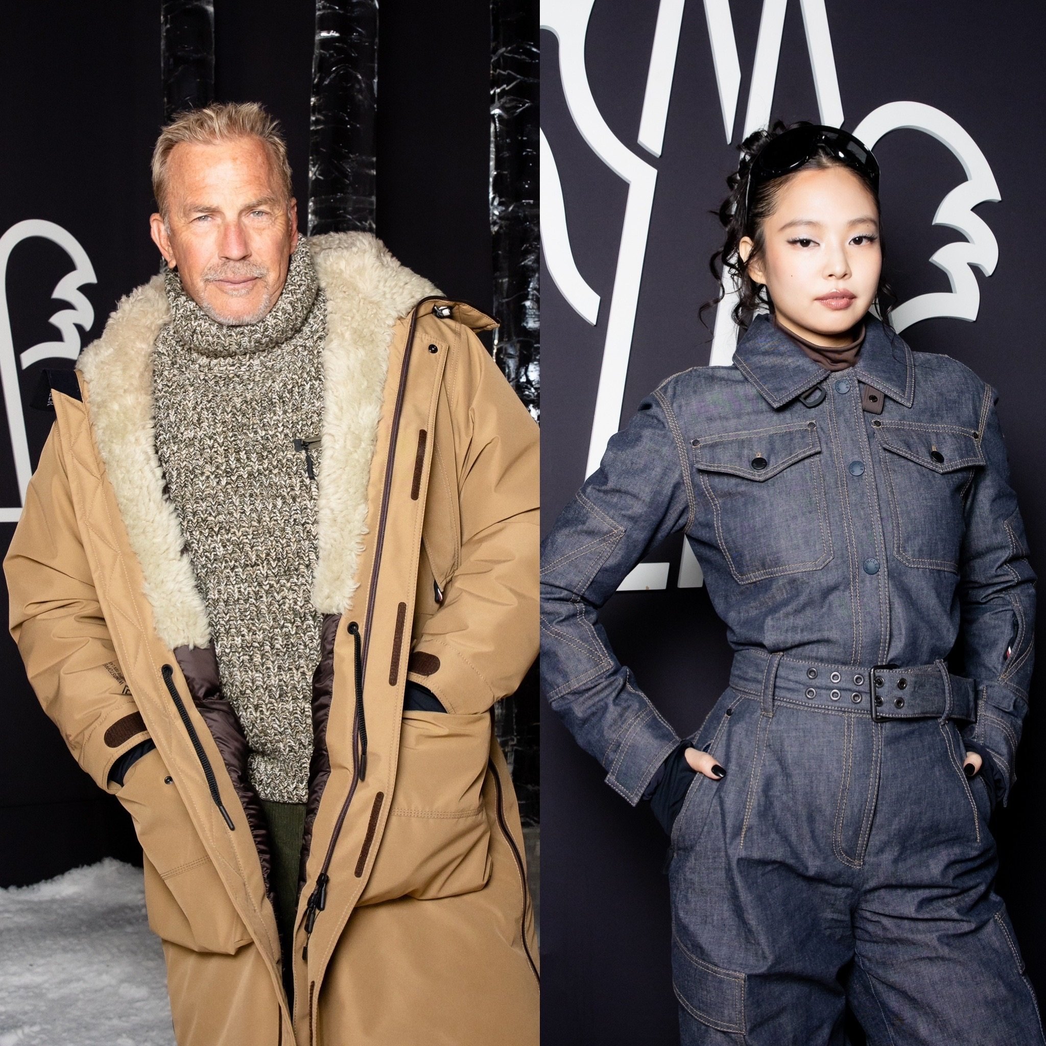 Kevin Costner and Jennie from Blackpink were among the celebrities at the Moncler Grenoble fall/winter 2026 runway show in Aspen, Colorado. Photos: Handout