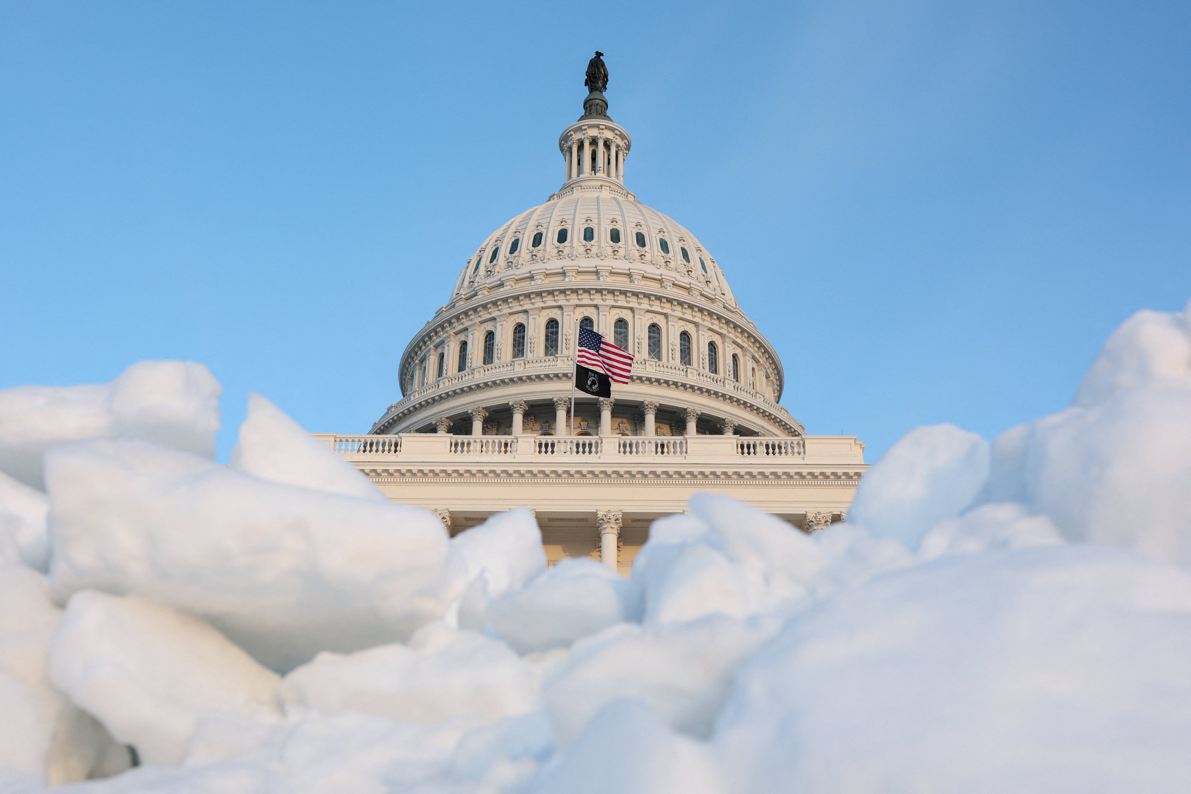 The US Capitol building in snow-hit Washington. Photo: Reuters