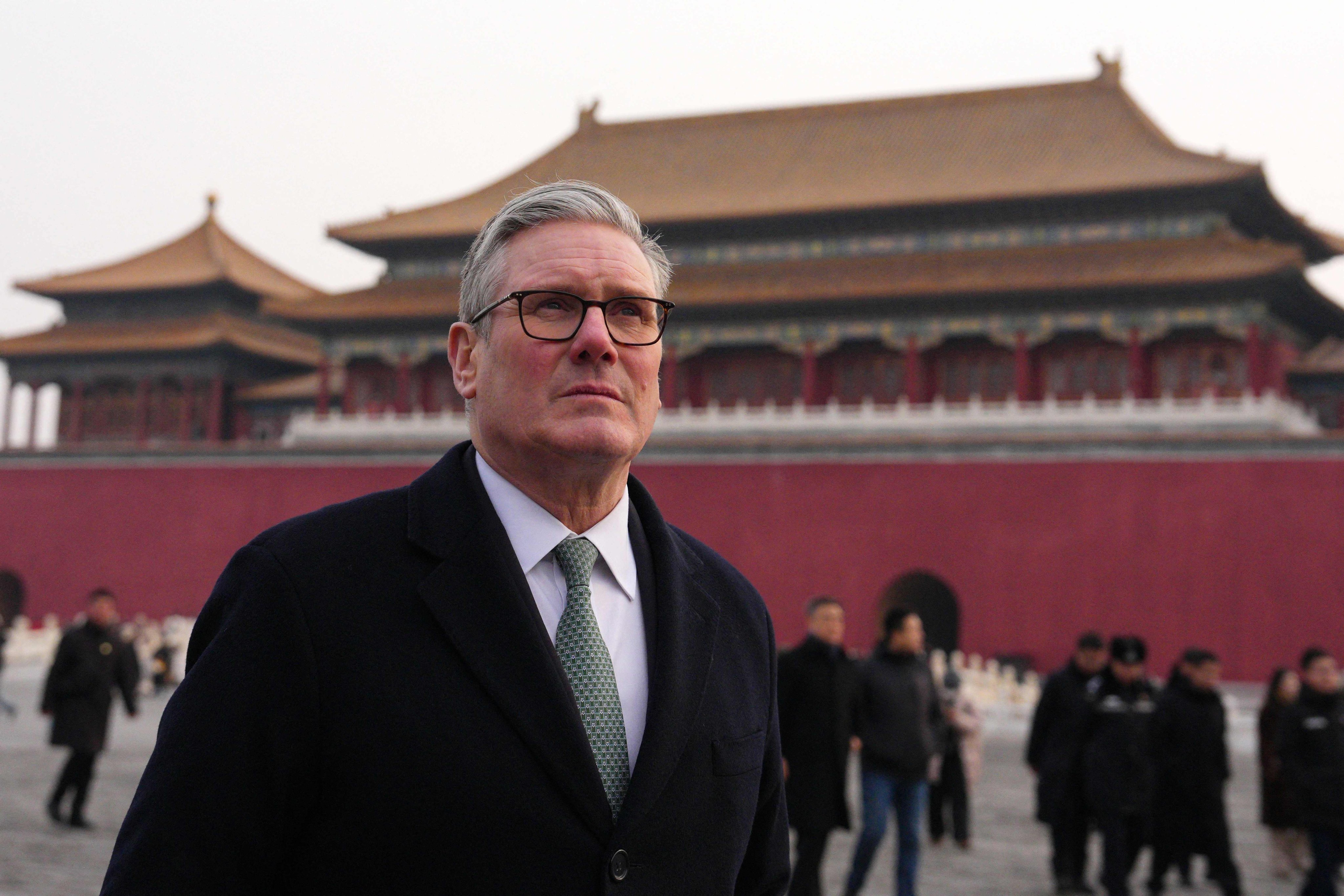 Britain’s Prime Minister Keir Starmer visiting the Forbidden City in Beijing. Photo: AFP