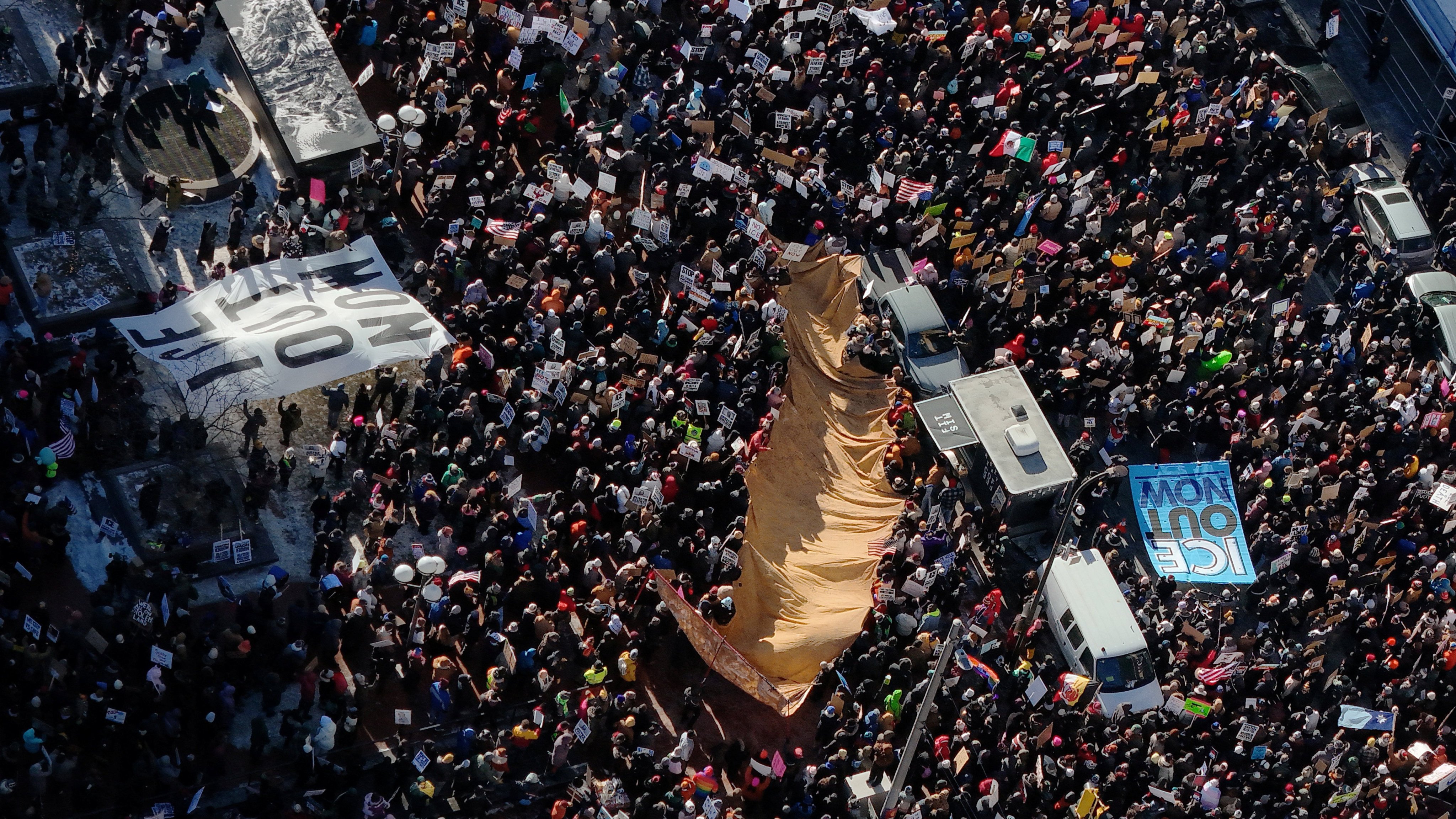 Demonstrators taking part in an ‘ICE Out’ protest in Minneapolis on January 30. Photo: Reuters