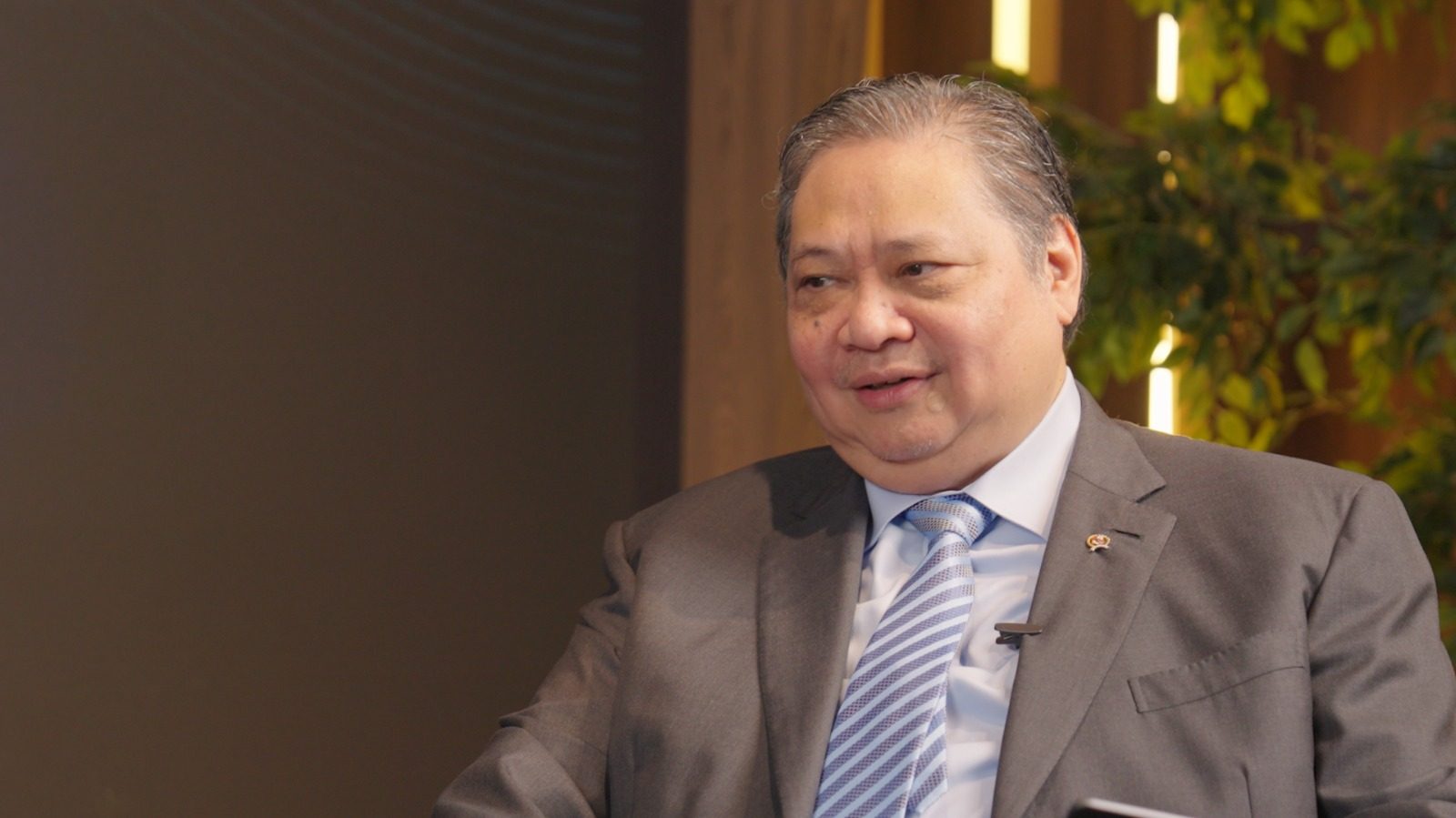 Airlangga Hartarto, Indonesia’s coordinating minister for economic affairs, during an interview with This Week in Asia on Tuesday. Photo: Handout