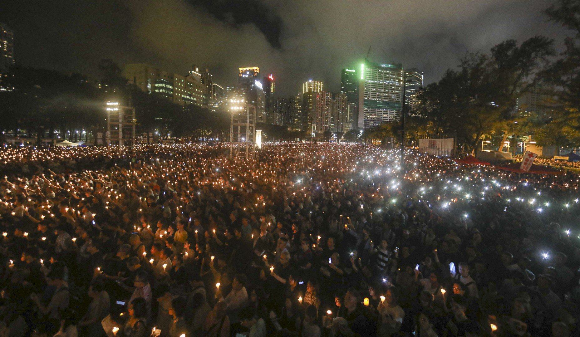 The last vigil marking the anniversary of the Tiananmen Square crackdown, held in Hong Kong’s Victoria Park in 2019. Photo: Sam Tsang