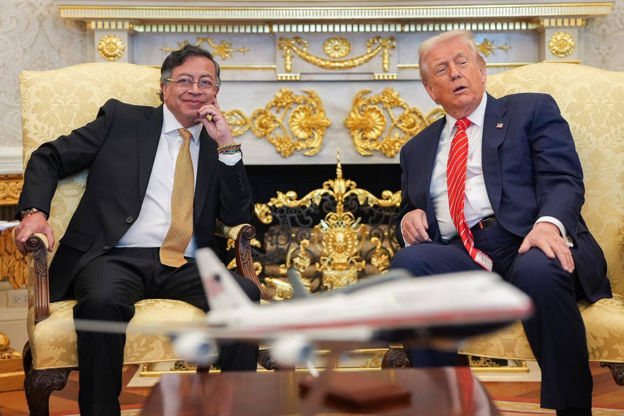 Colombian President Gustavo Petro meeting with US President Donald Trump at the White House on Tuesday. Photo: Colombia Presidency via dpa