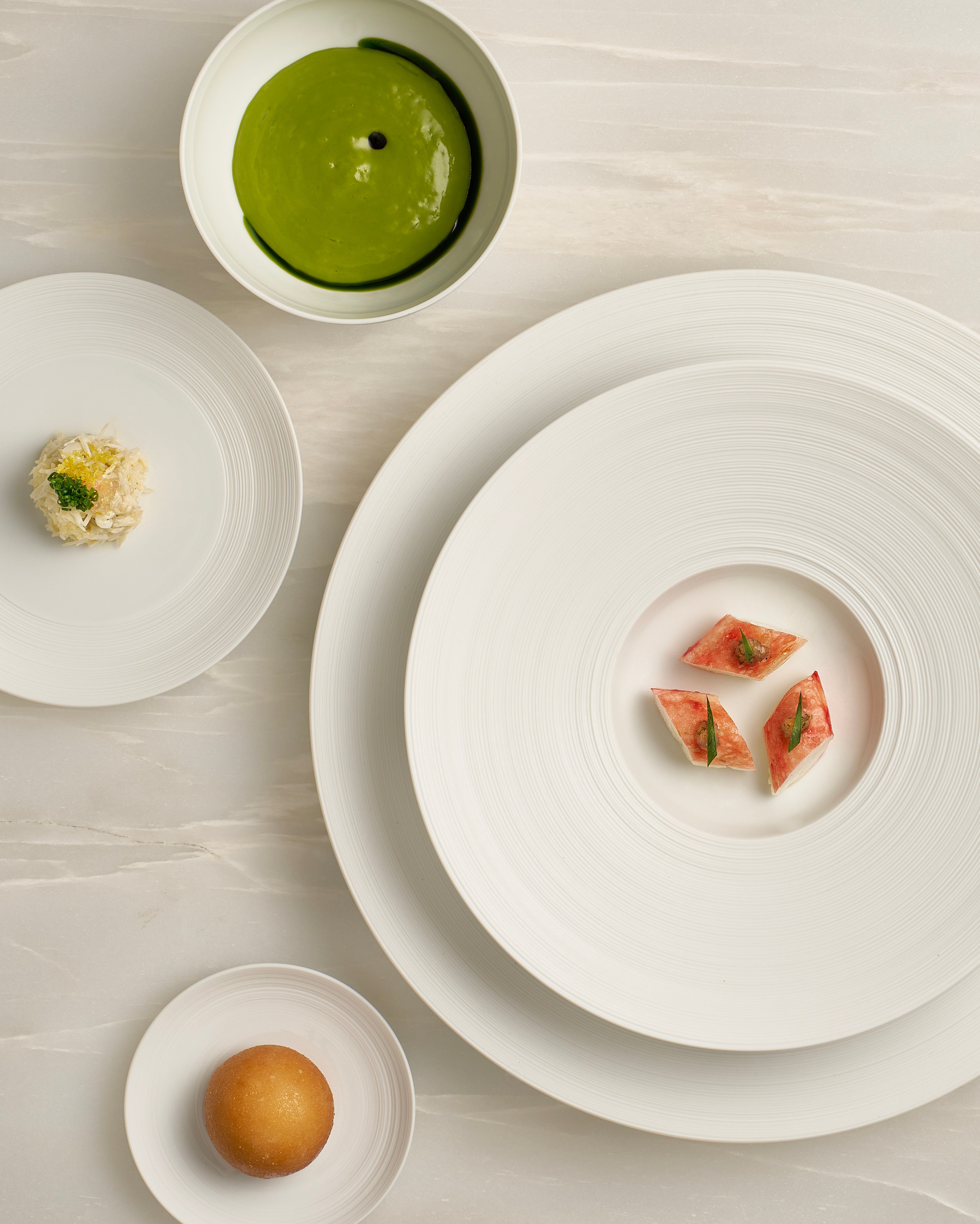 Crab Contrast, at Odette, in Singapore, presents Norwegian crab in two ways - one steamed and the other as a mantou filled with chilli crabmeat. Photo: Odette