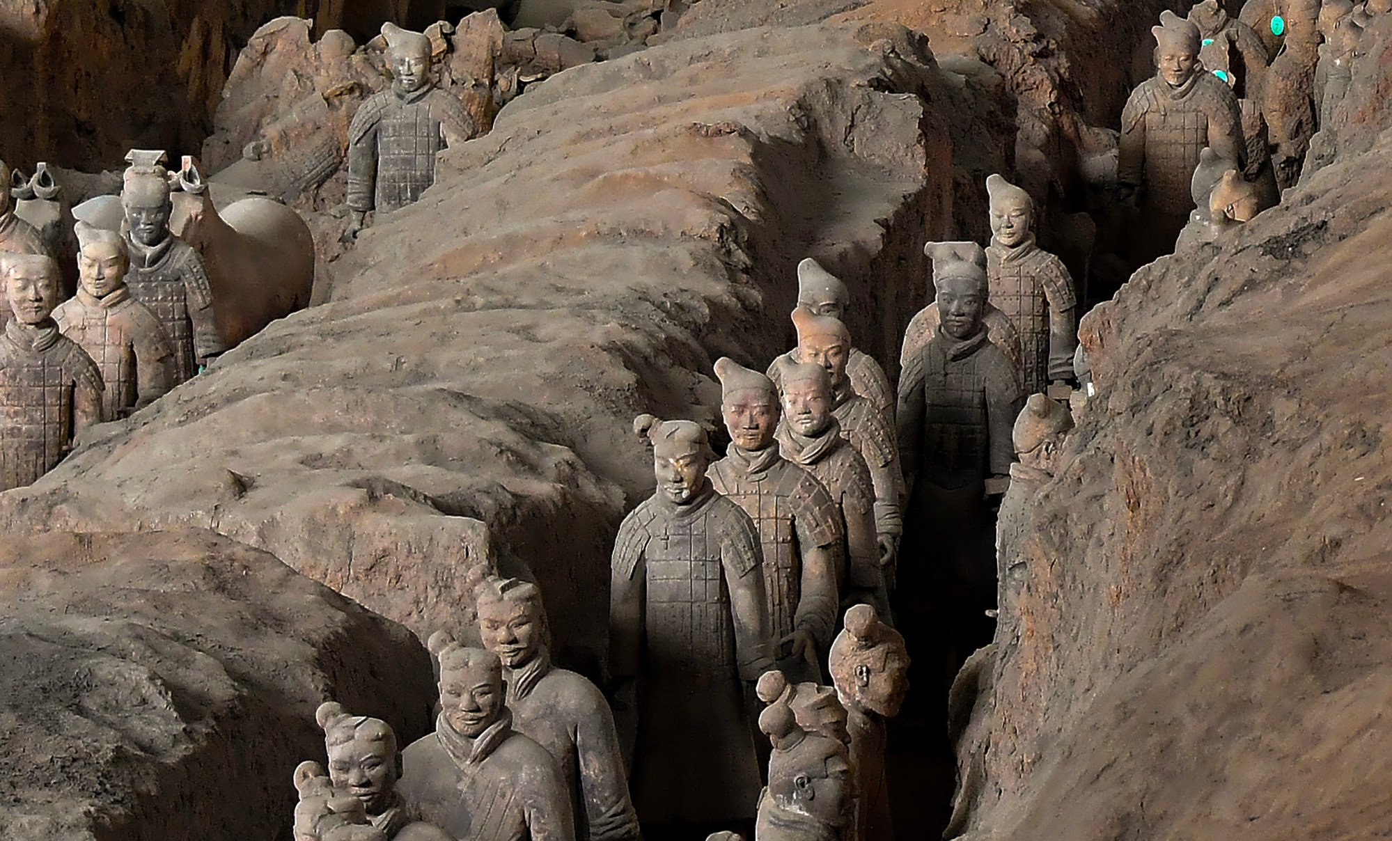 Qin terracotta warriors and their horses pictured at the famous historic site in Xian. Photo: Xinhua Qin terracotta warriors and their horses pictured at the famous historic site in Xian. Photo: Xinhua