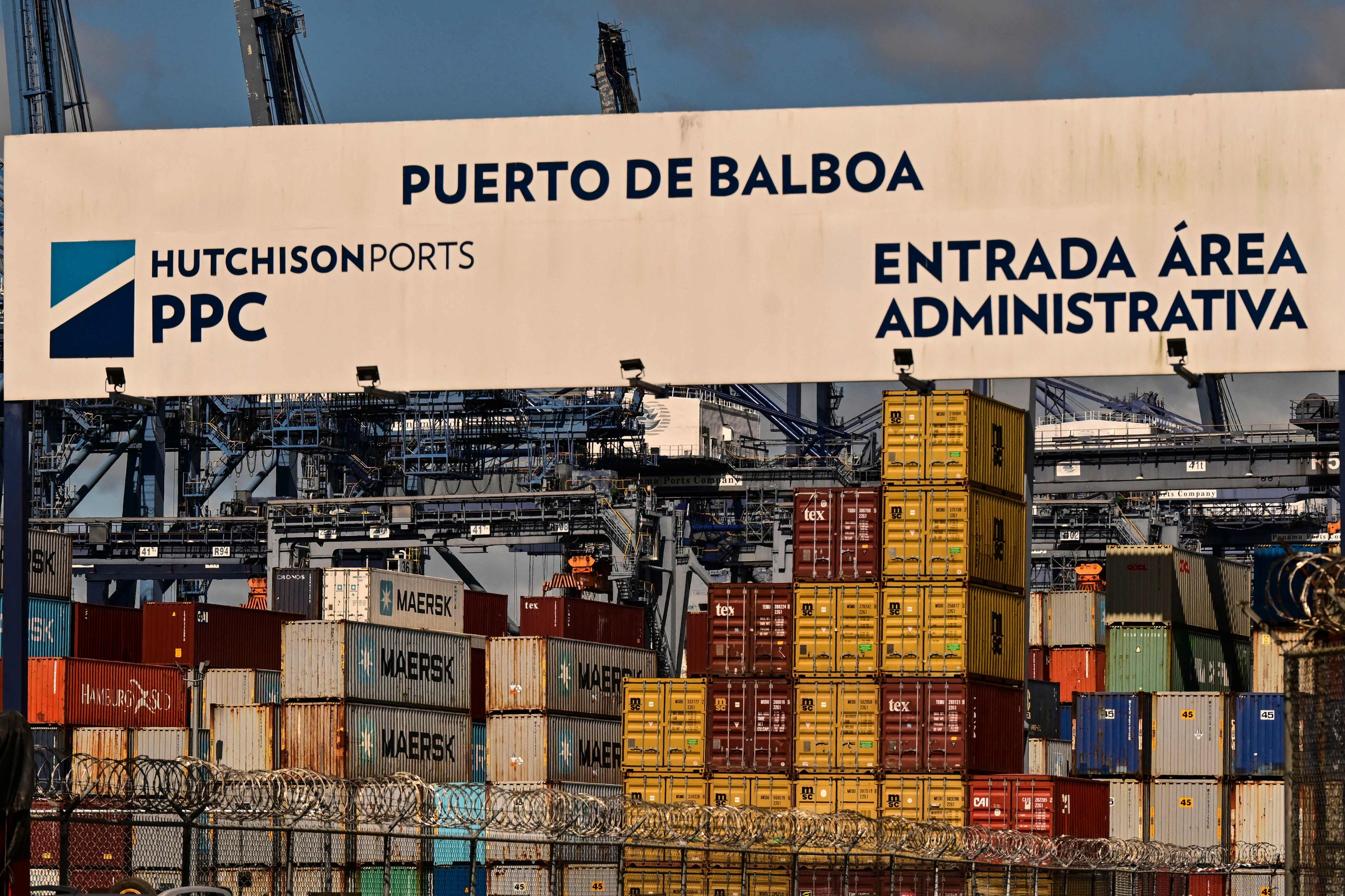 A view of the main entrance of the Port of Balboa in Panama City on Friday. A subsidiary of Hong Kong-based CK Hutchison, Panama Ports Company (PPC), announced on Tuesday that it had initiated international arbitration proceedings against Panama after its courts revoked the concession allowing it to operate two ports on the interoceanic canal. Photo: AFP