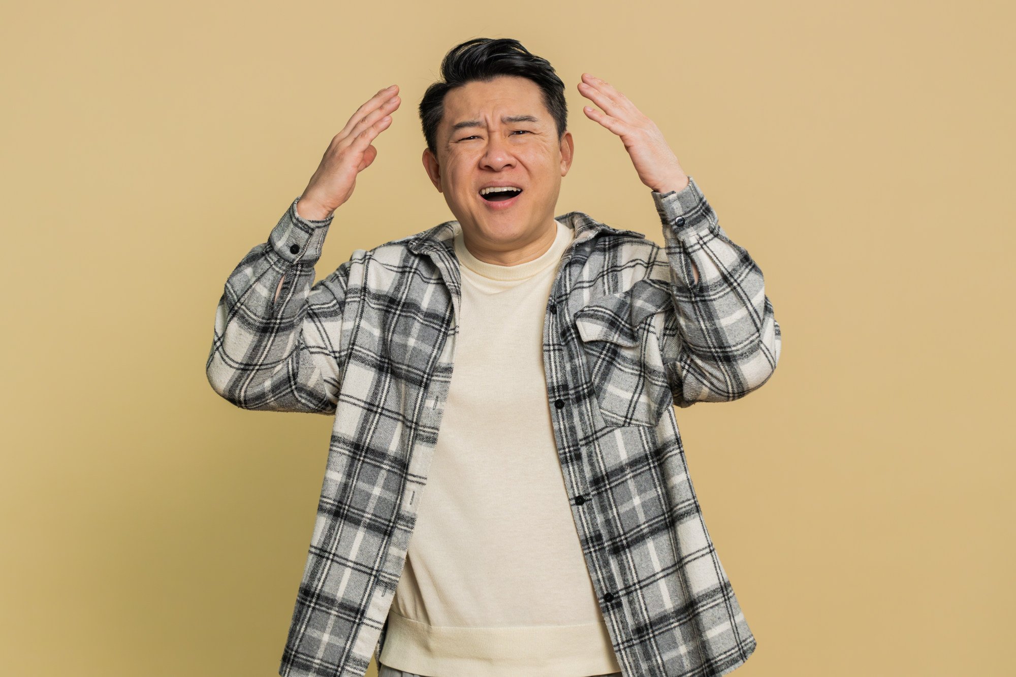 A man expresses the kind of disappointment that the buyer, surnamed He felt when he realised he had won nothing. Photo: Shutterstock