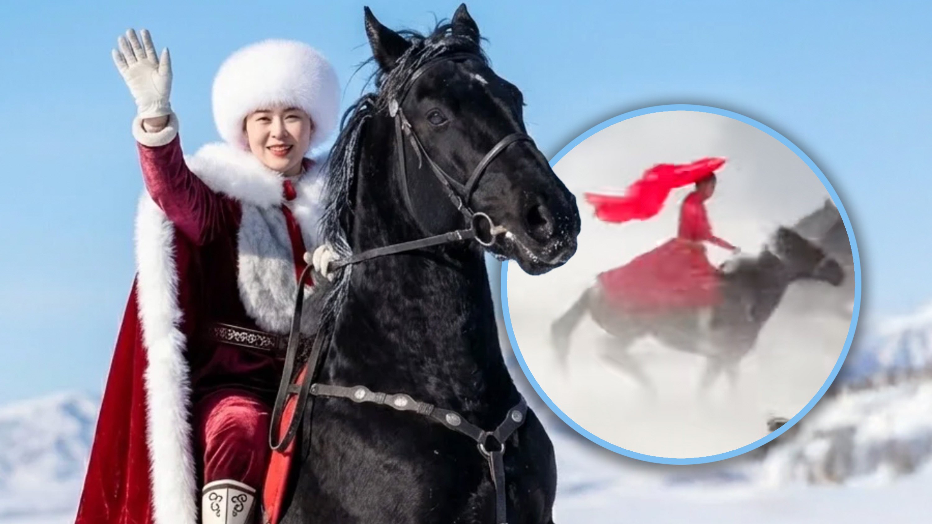 A Chinese government official and influencer has died from injuries suffered in a horse riding accident while filming promotional content for local agriculture. Photo: SCMP composite/RedNote