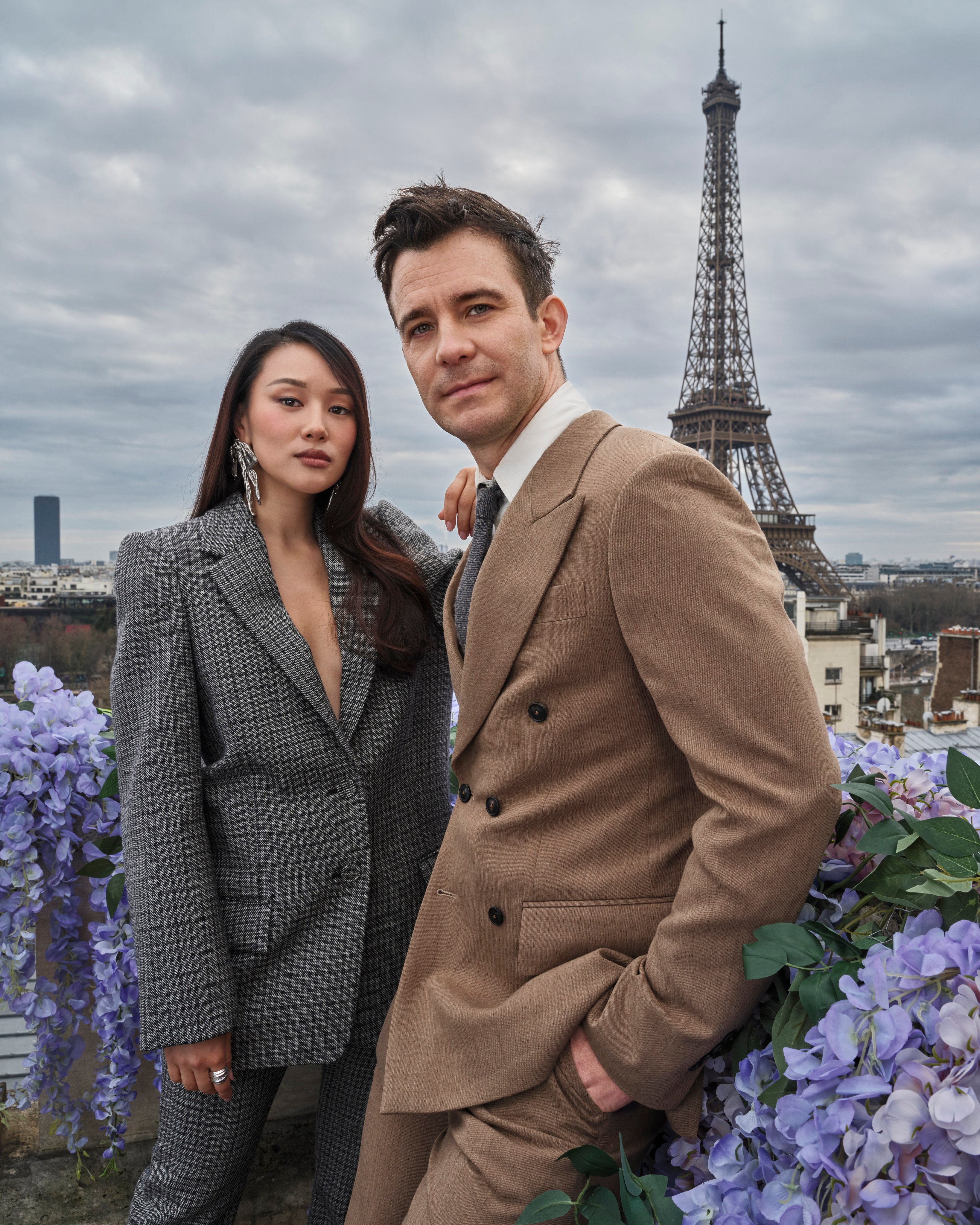 Yerin Ha (left) and Luke Thompson promoting Netflix’s Bridgerton season four in Paris. The duo talk about their characters, advice given to them by their co-stars and more. Photo: Netflix