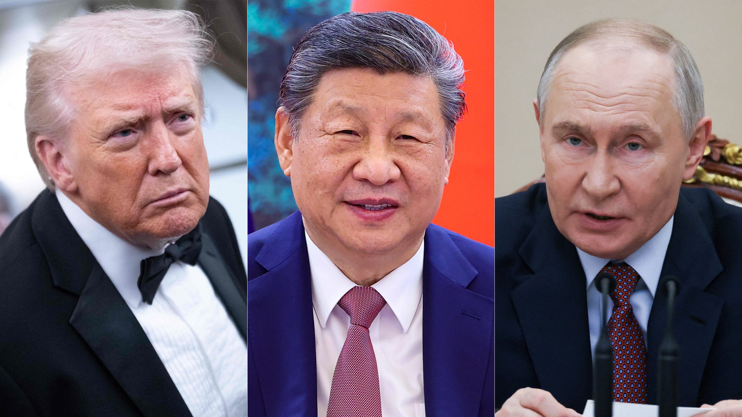 Chinese President Xi Jinping (centre) spoke to both US President Donald Trump (left) and Russian President Vladimir Putin (right) on Wednesday. Photo: AFP/ Xinhua/ Reuters