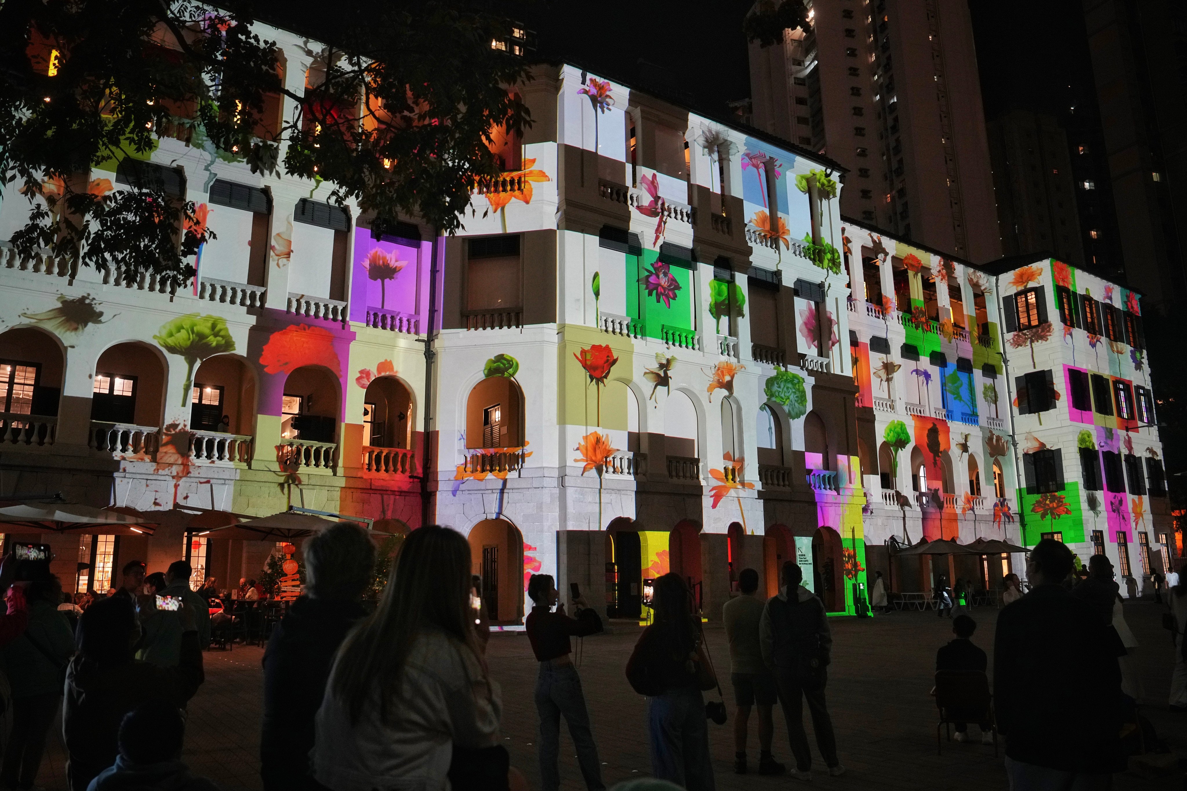 The Garden of Reflection projection-mapping installation at Tai Kwun during last year’s InnerGlow show. Photo: Elson Li