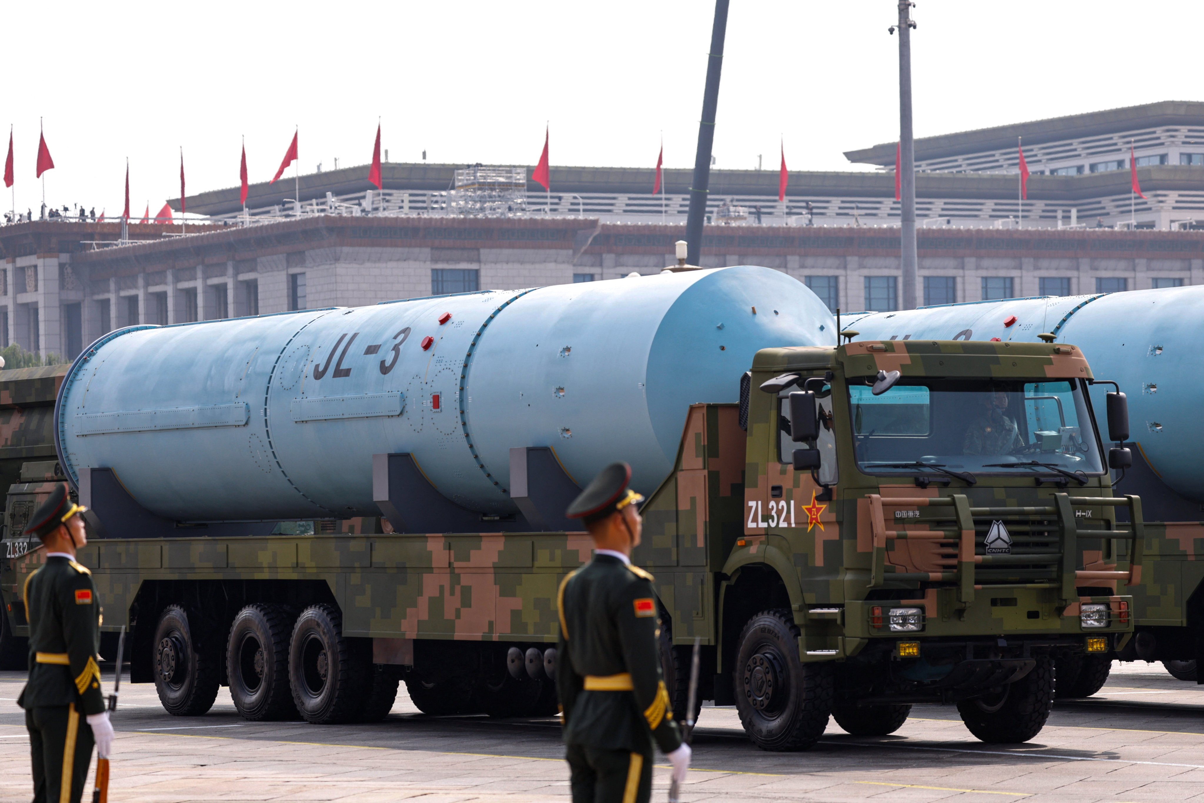 The People’s Liberation Army displays its JL-3 intercontinental-range submarine-launched ballistic missiles during a military parade in Beijing on September 3. Photo: Reuters