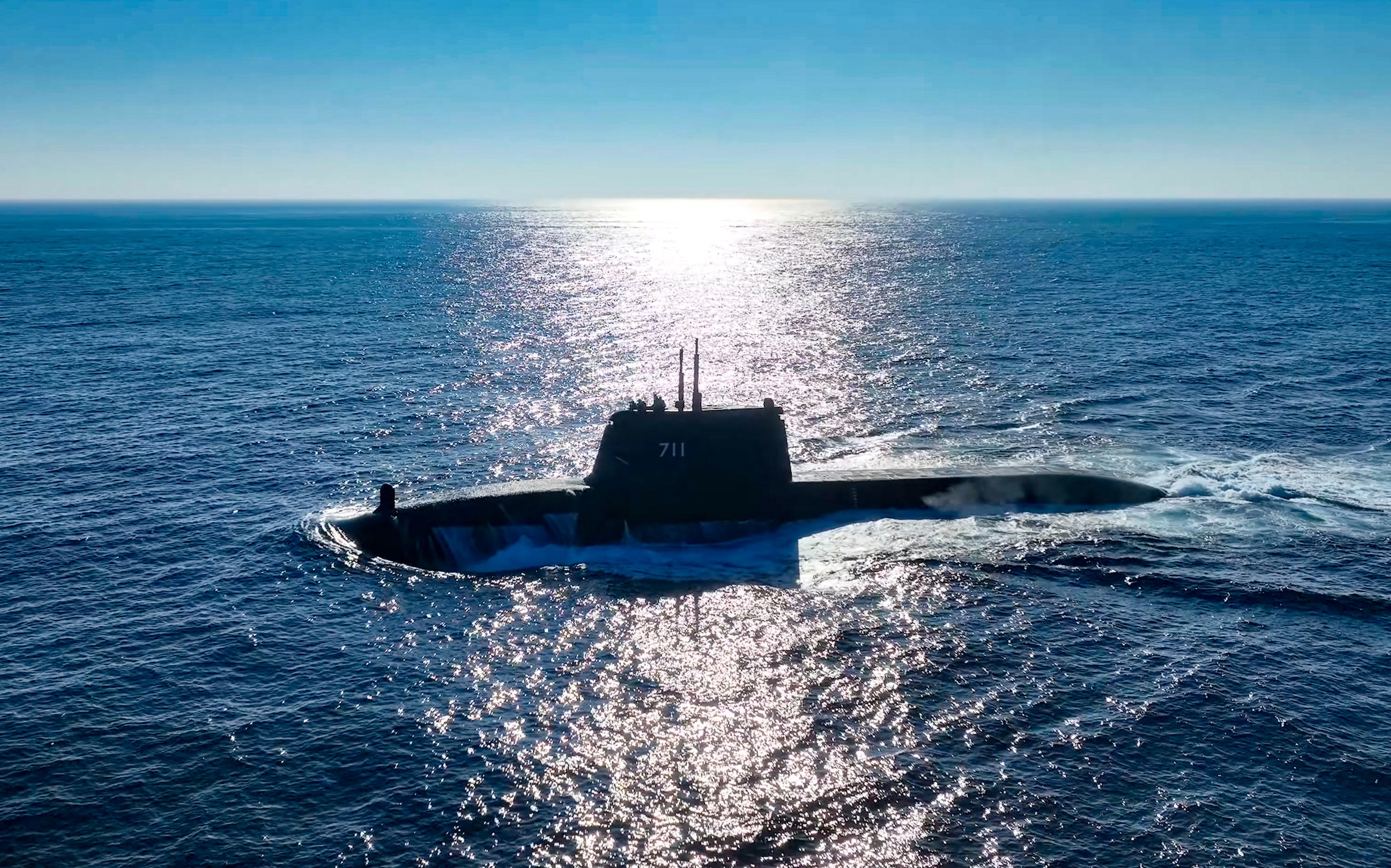 Video footage shared by the company behind the prototype showed the sub operating at periscope depth, conducting rudder control and mast deployment tests. Photo: Handout