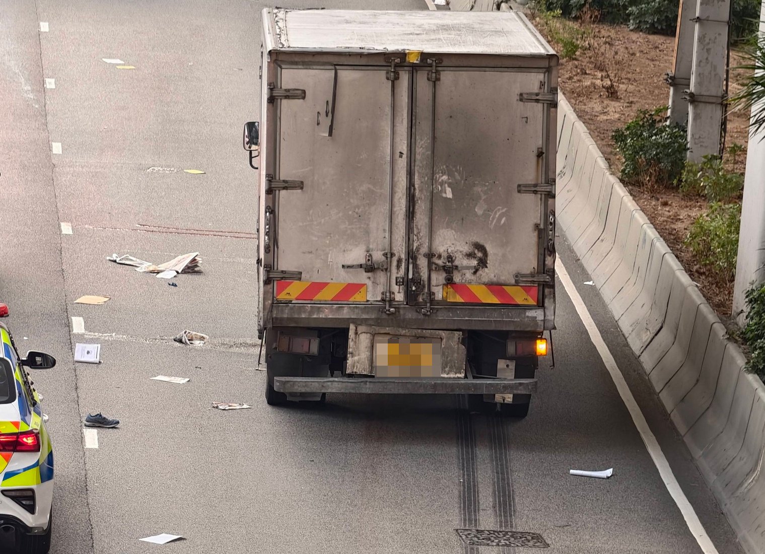 The goods truck was travelling on Kwun Tong Road towards Lam Tin when it hit the 65-year-old woman with deadly force. Photo: Facebook