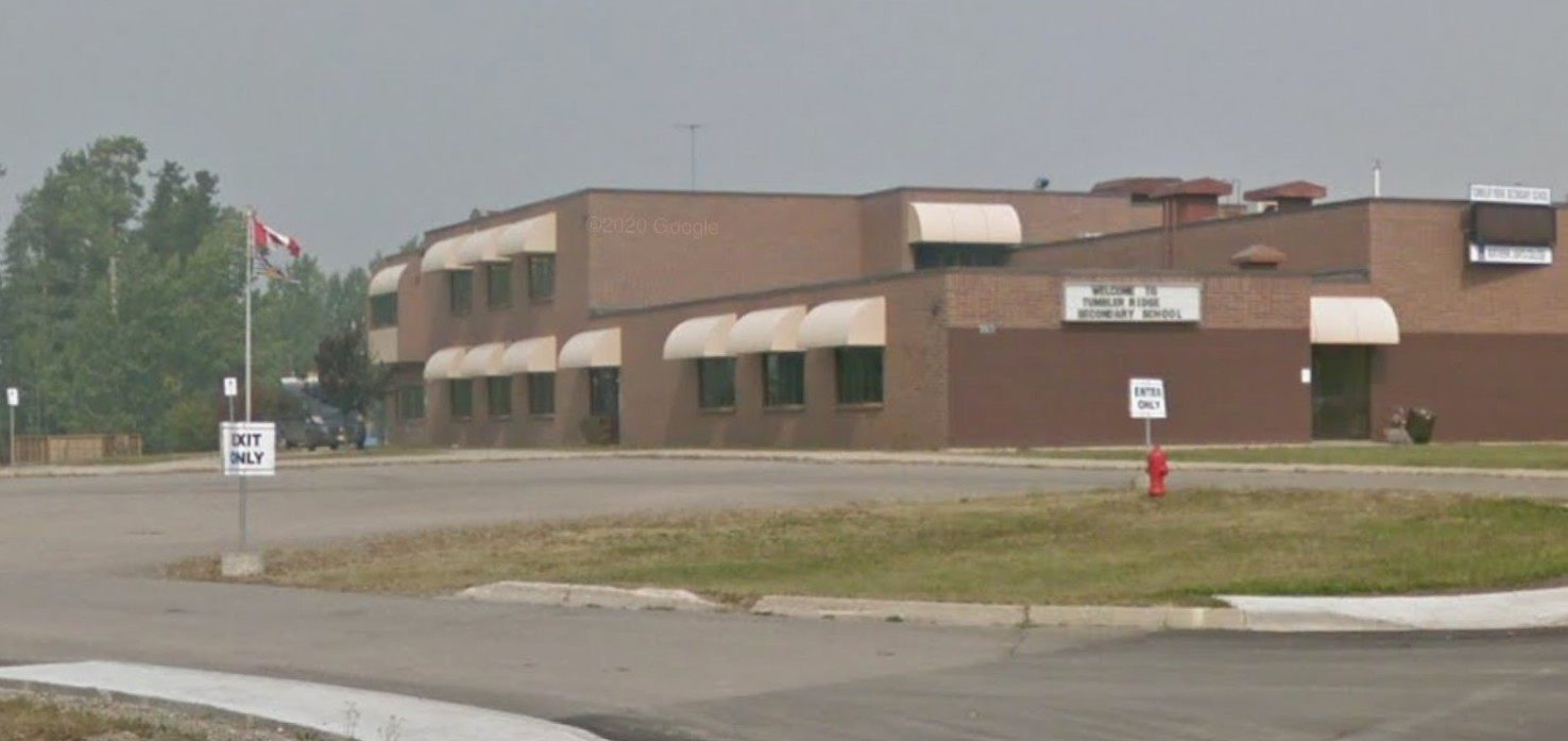 Tumbler Ridge Secondary School in the town of the town of Tumbler Ridge, in Canada’s British Columbia. Photo: Google Maps