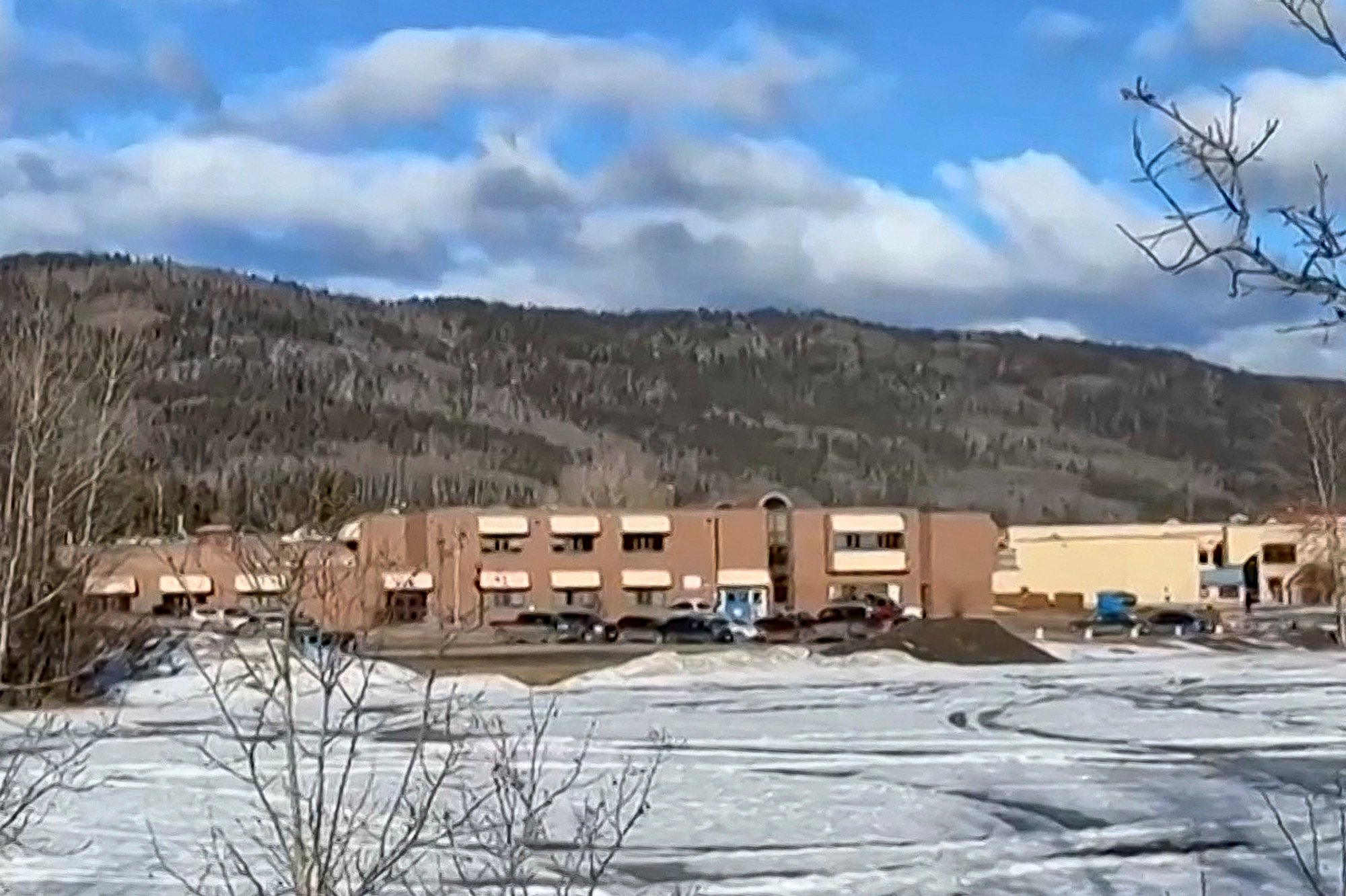 The middle school and high school where the shooting took place. Photo: Trent Ernst via AFP
