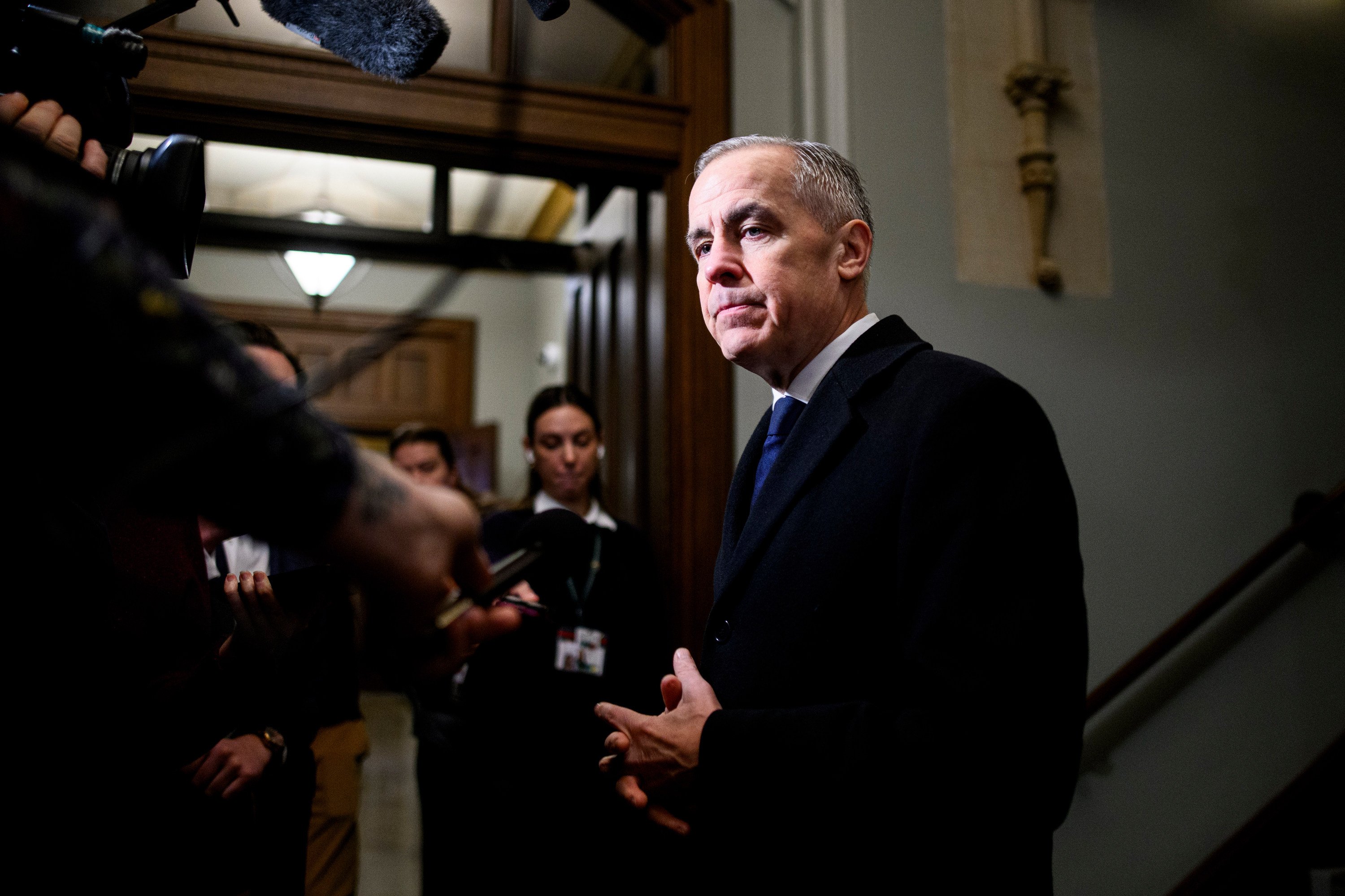 Canadian Prime Minister Mark Carney speaks to reporters on Parliament Hill in Ottawa on Wednesday. Photo: AP