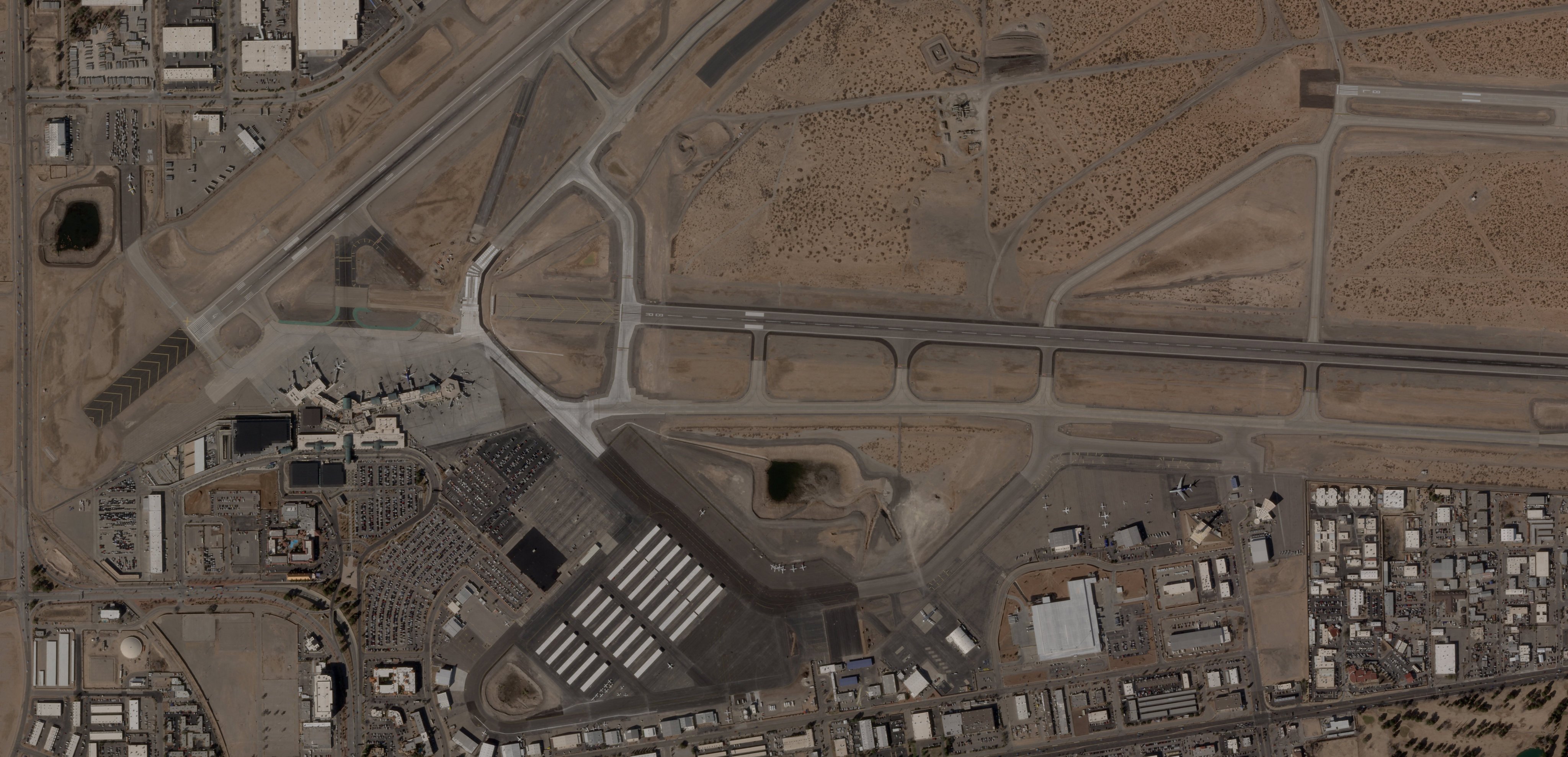 A satellite image of El Paso International Airport taken on February 6. Photo: Planet Labs PBC/Reuters