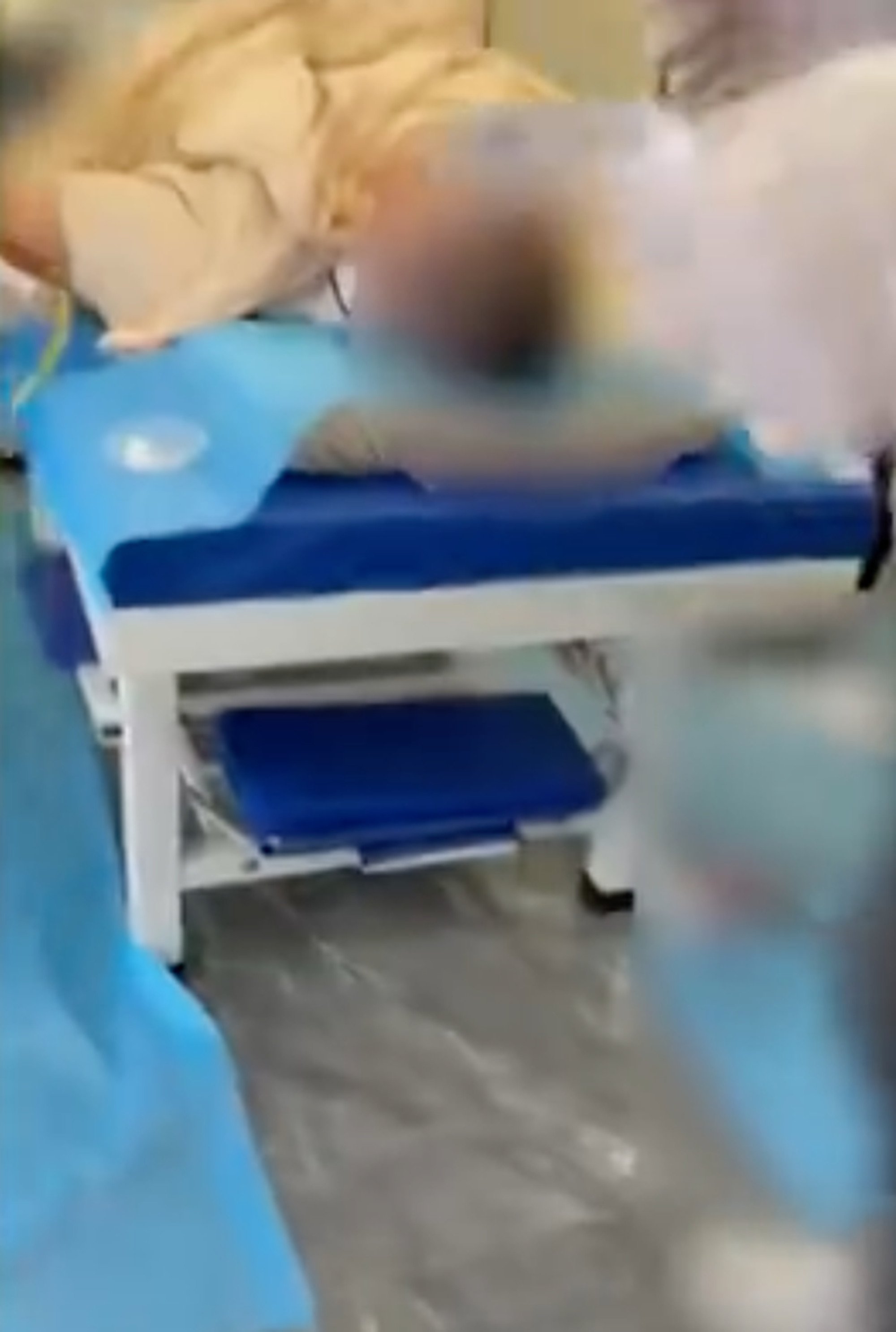 The male patient, above, is seen lying on a bed before the procedure began. Photo: Weibo The male patient, above, is seen lying on a bed before the procedure began. Photo: Weibo