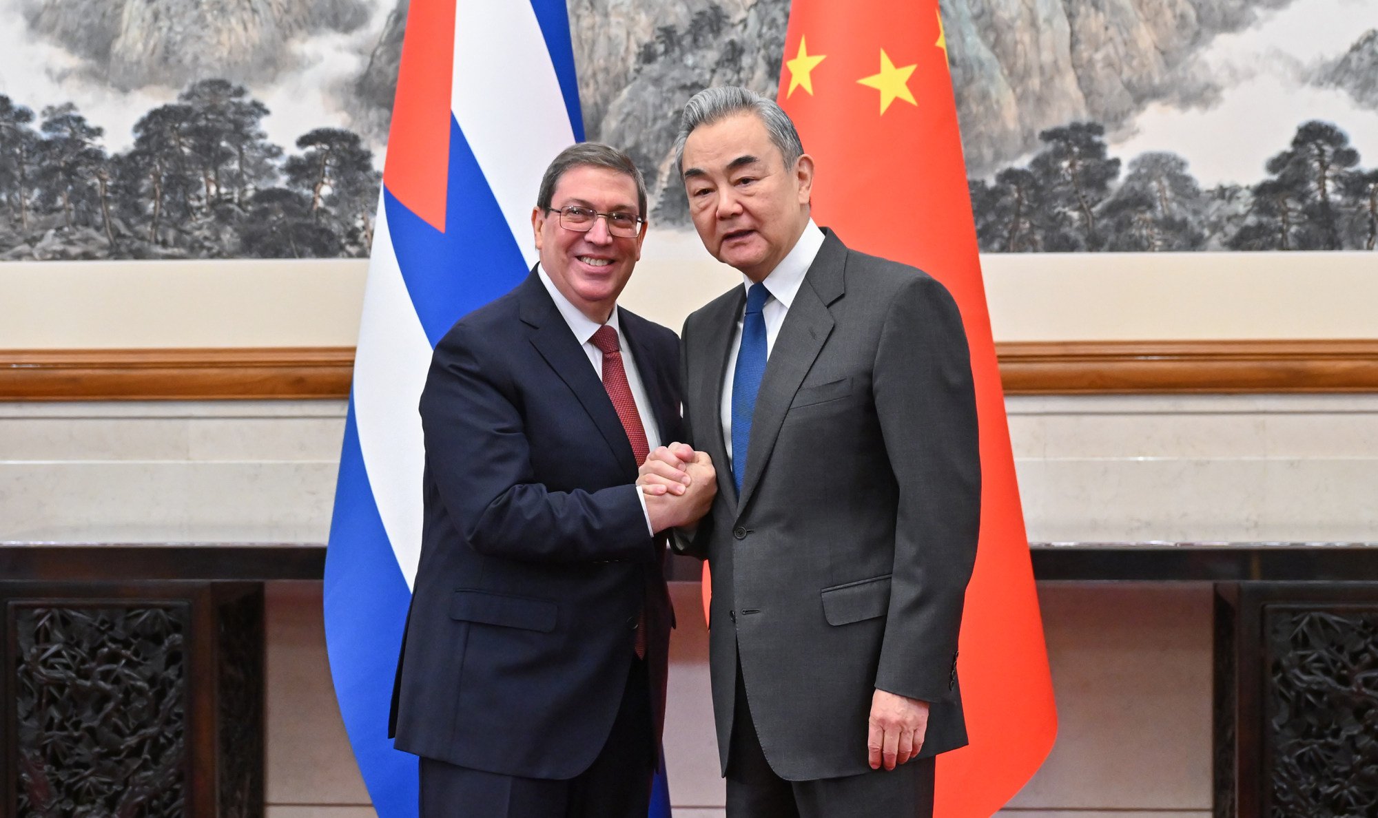 Chinese Foreign Minister Wang Yi met his Cuban counterpart, Bruno Rodriguez, last Thursday in Beijing. Photo: Xinhua