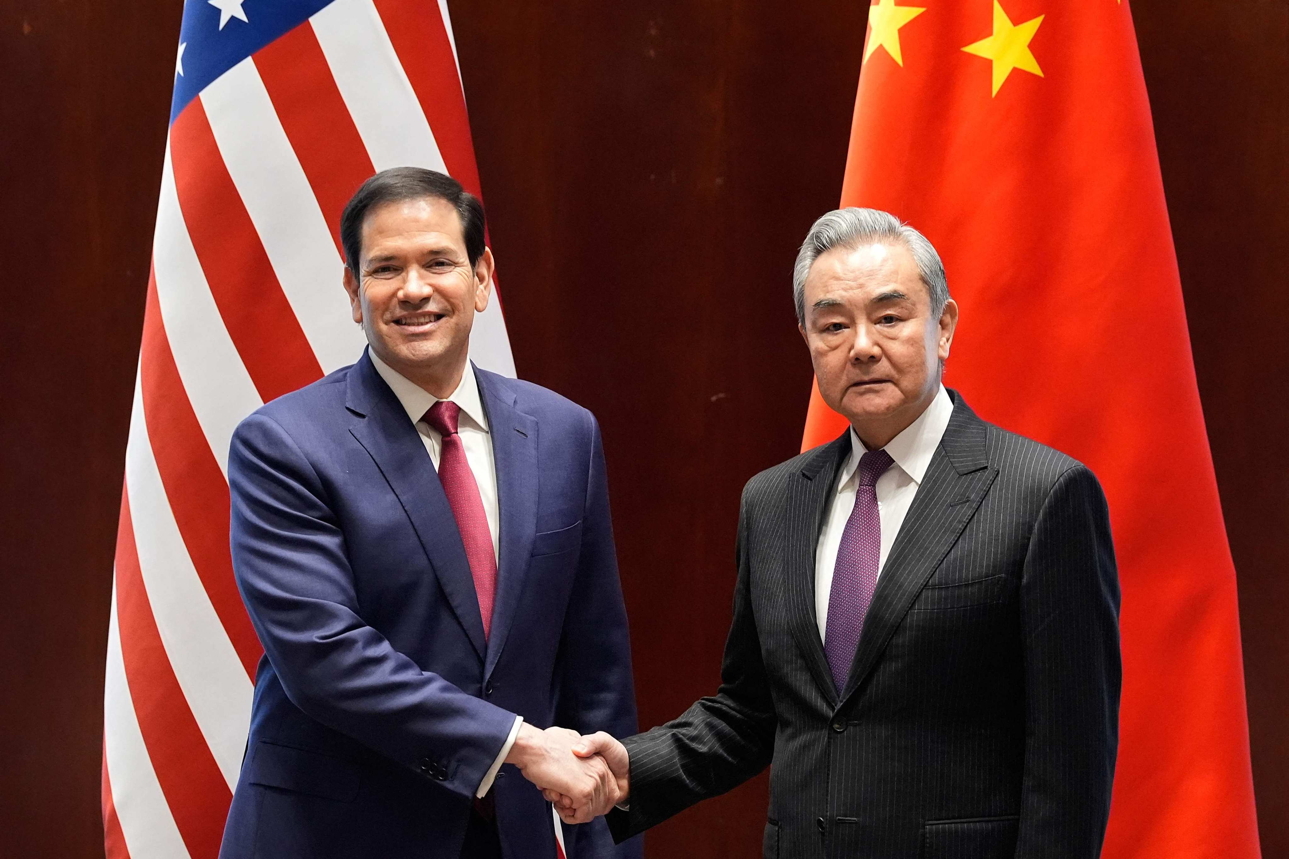 China’s Foreign Minister Wang Yi and US Secretary of State Marco Rubio in Munich, Germany, on February 13. Photo: AFP