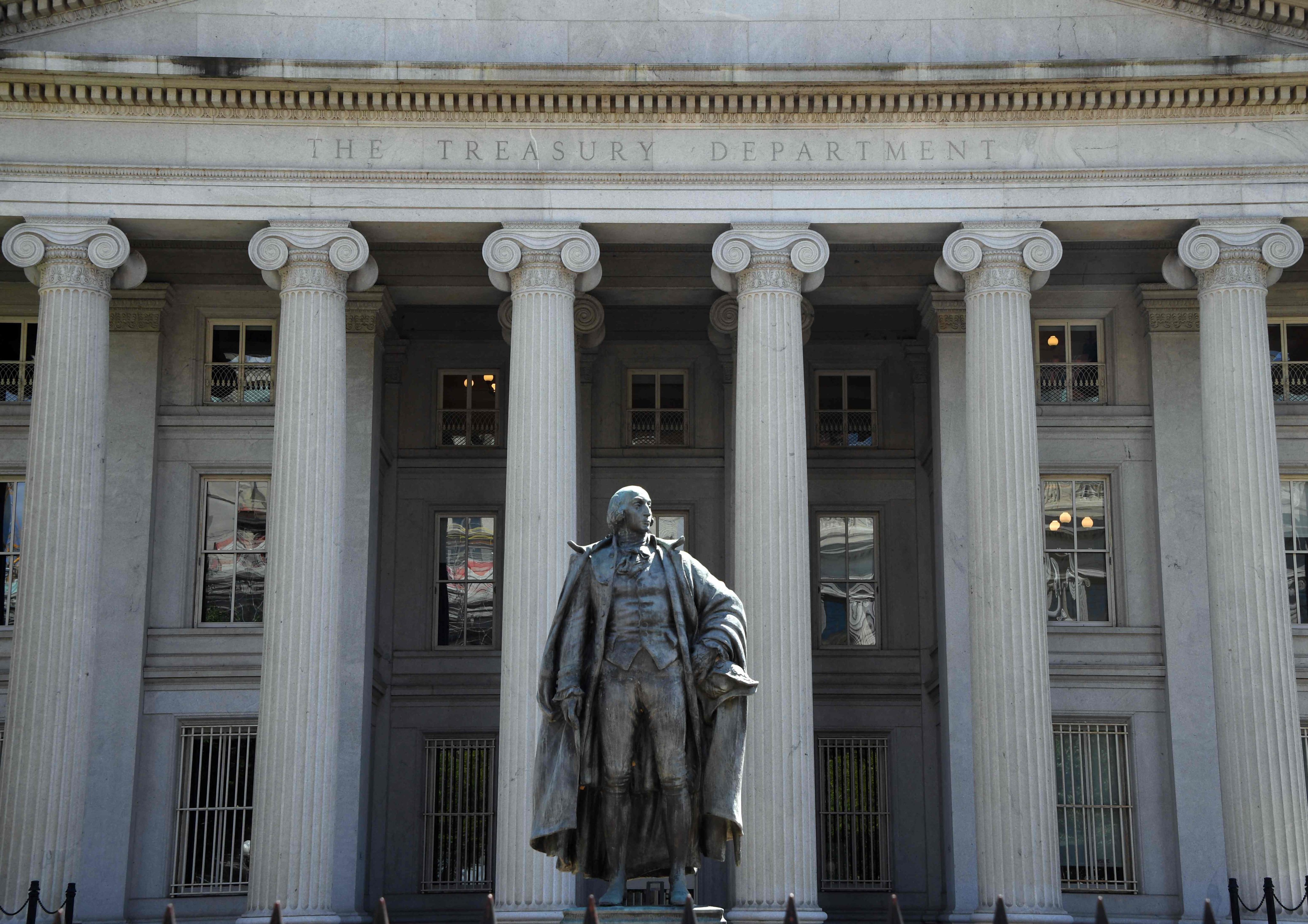 The Department of the Treasury building in Washington, DC, on August 20, 2022. Photo: AFP