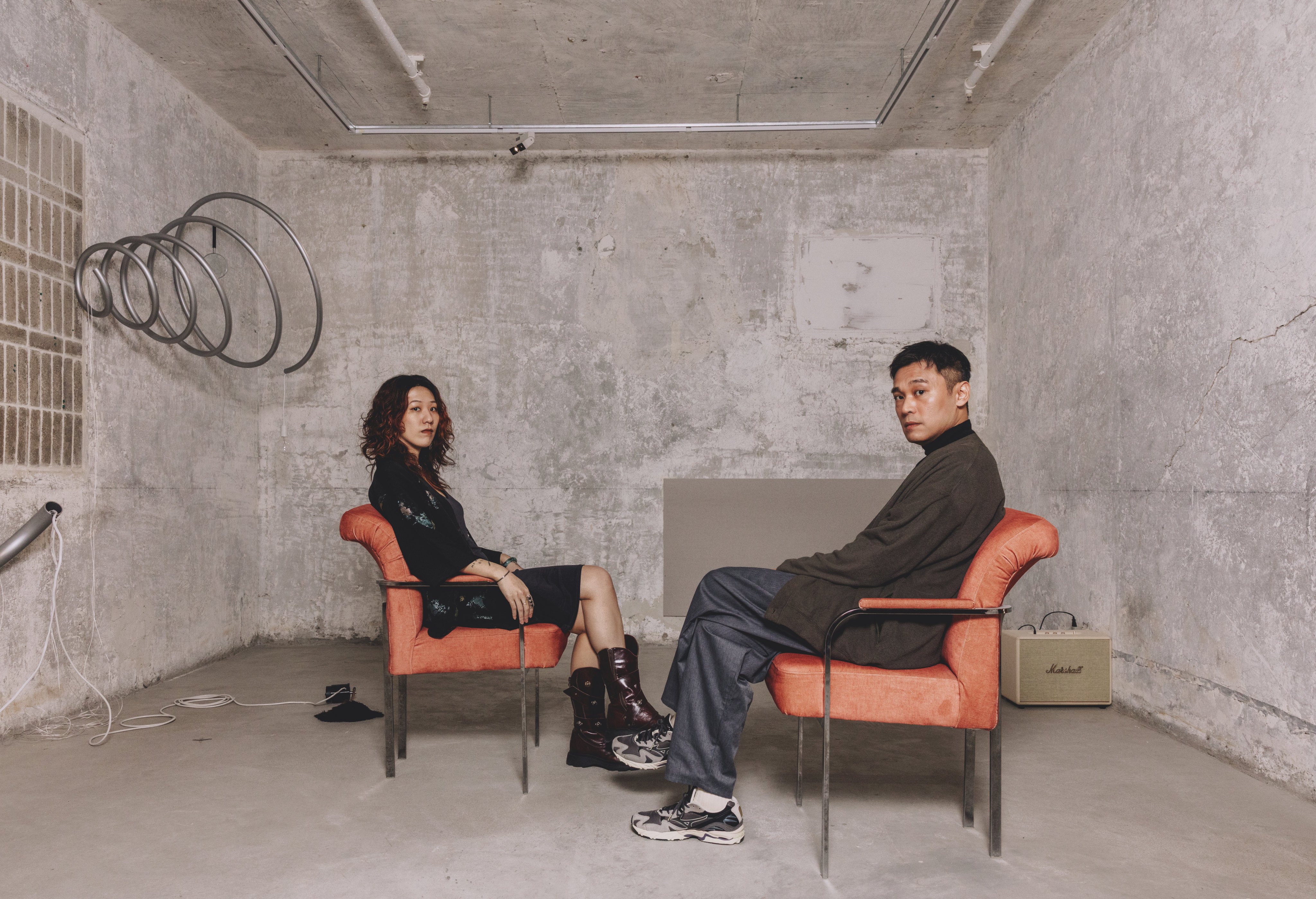 Multidisciplinary artists Michele Chu and Nicholas Wong at Hong Kong’s PHD Group gallery. Photo: Jocelyn Tam