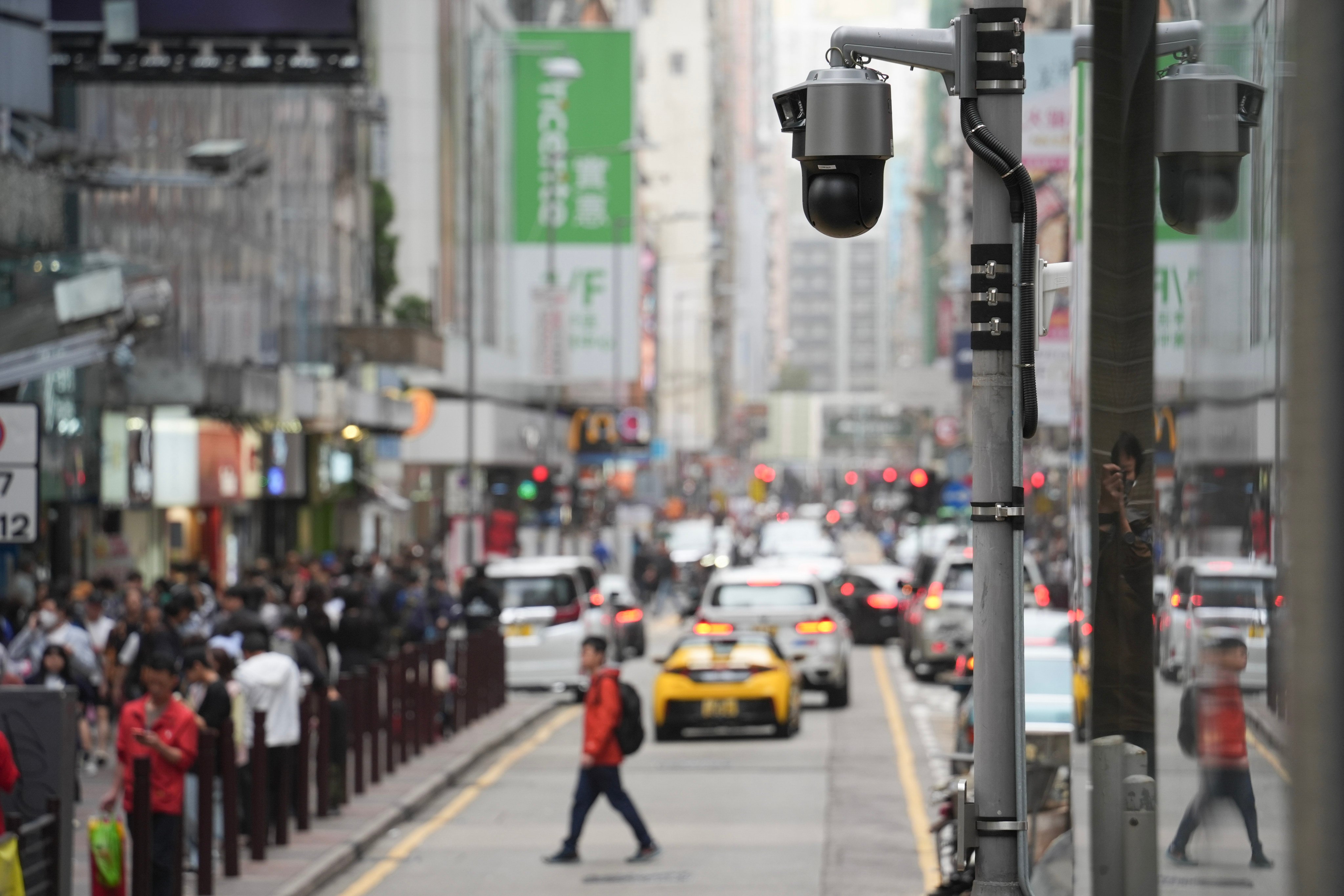 CCTV cameras in Mong Kok. Photo: Eugene Lee