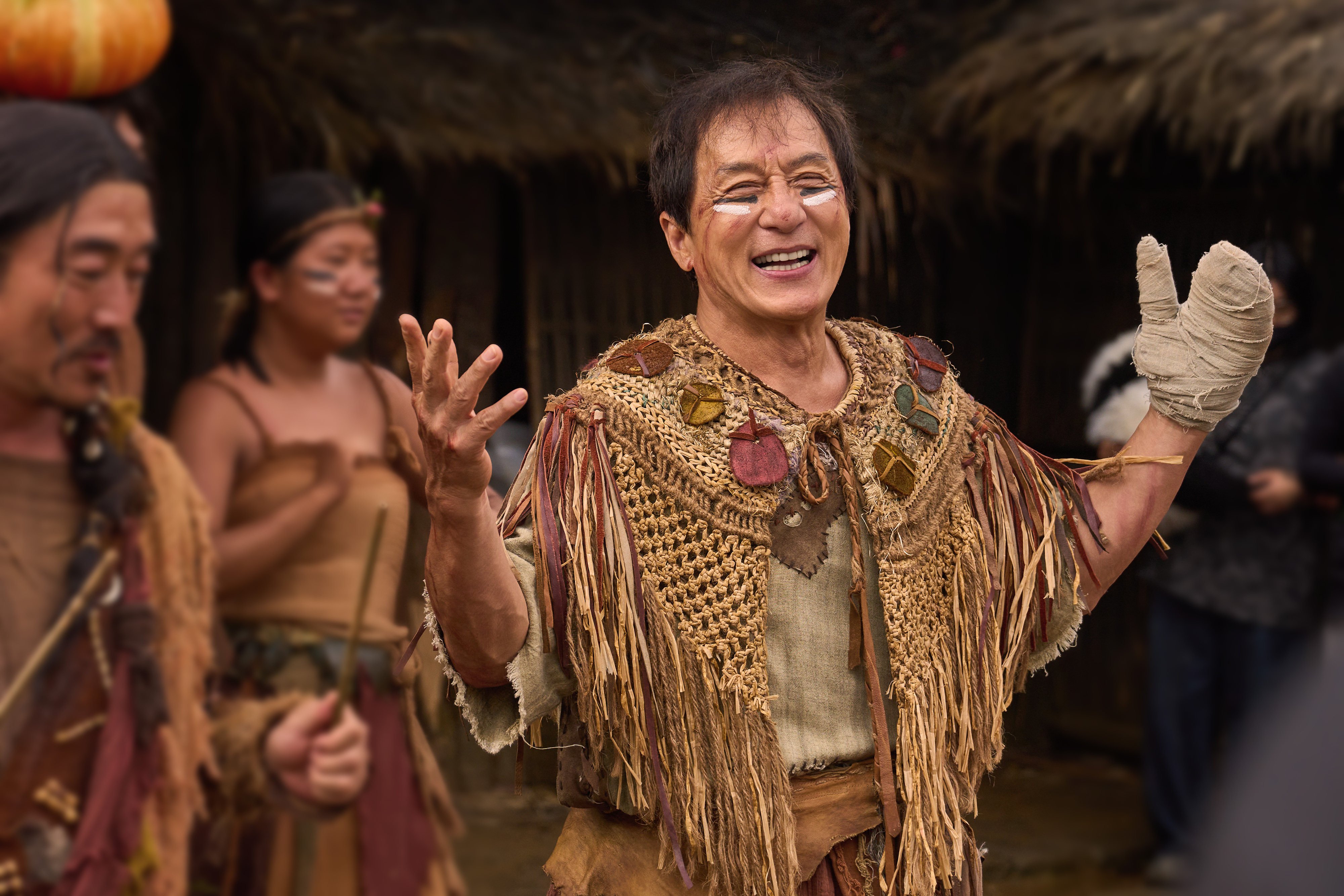 Jackie Chan in a still from Panda Plan: The Magical Tribe (category IIA, Mandarin), directed by Derek Hui. Ma Li co-stars.