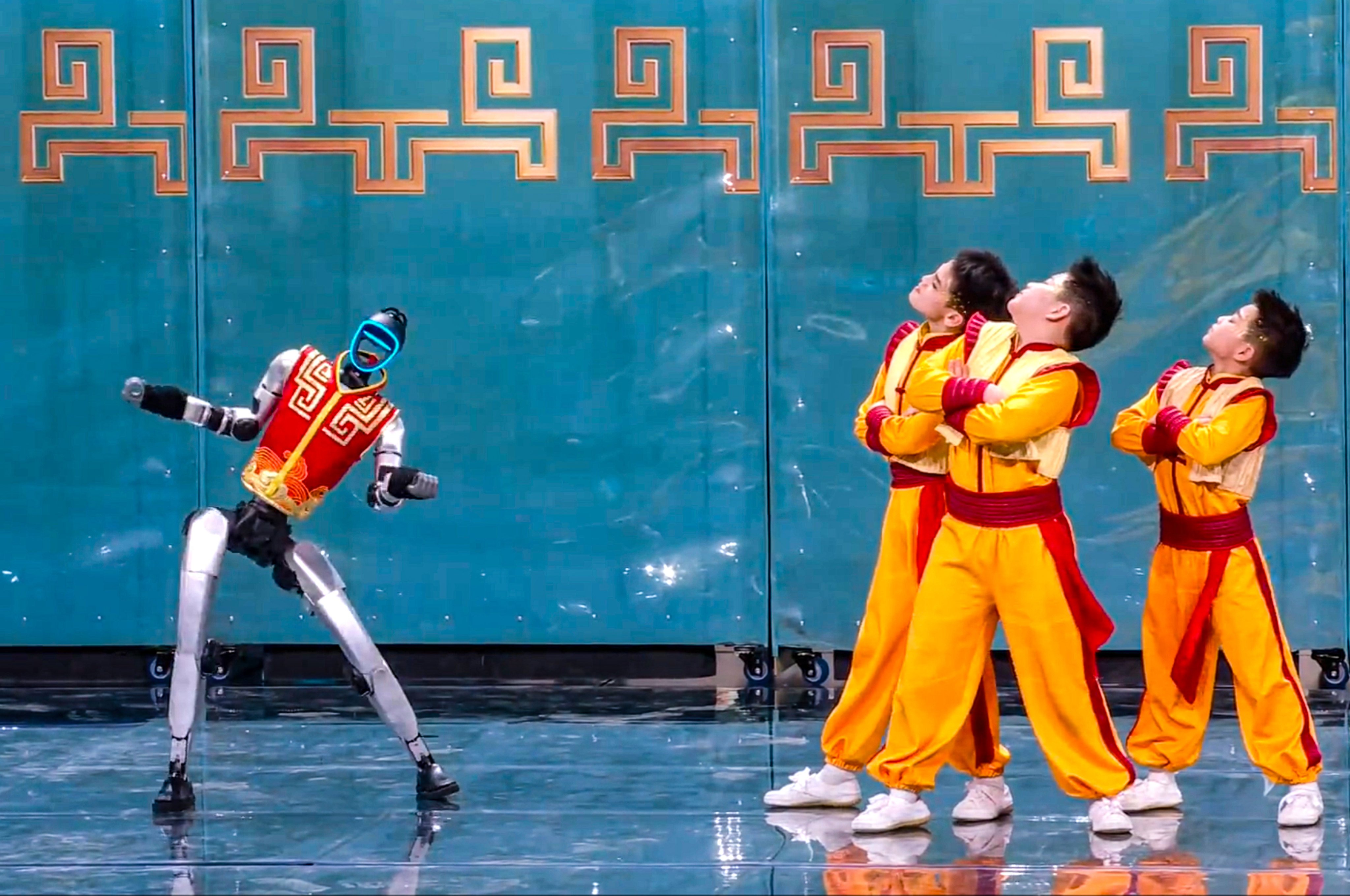 Bot the star of the show: a dancing robot delights during China Central Television’s Spring Festival Photo: CCTV