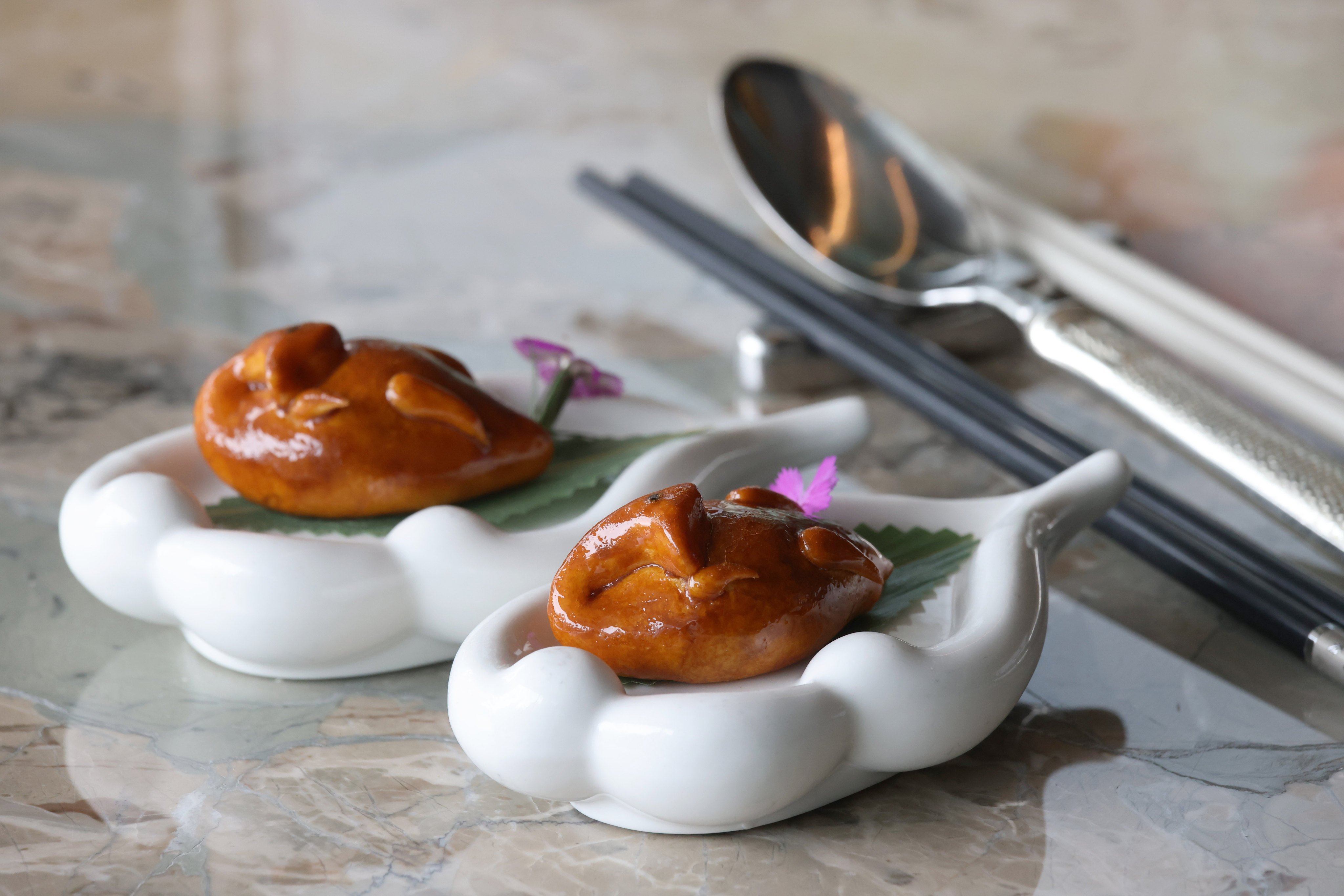 Roasted goose puff from Man Ho at the JW Marriott Hotel in Admiralty, Hong Kong, a favourite dinner restaurant for chef Keith Yam of Tuber Umberto Bombana and Cannubi. Photo: Jonathan Wong