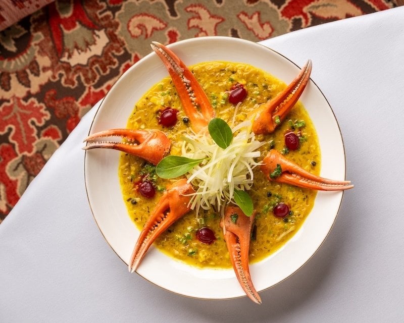 Crab claw porichettu at Prince and the Peacock in Hong Kong is inspired by the cuisine of Kerala in South India. Photo: Handout
