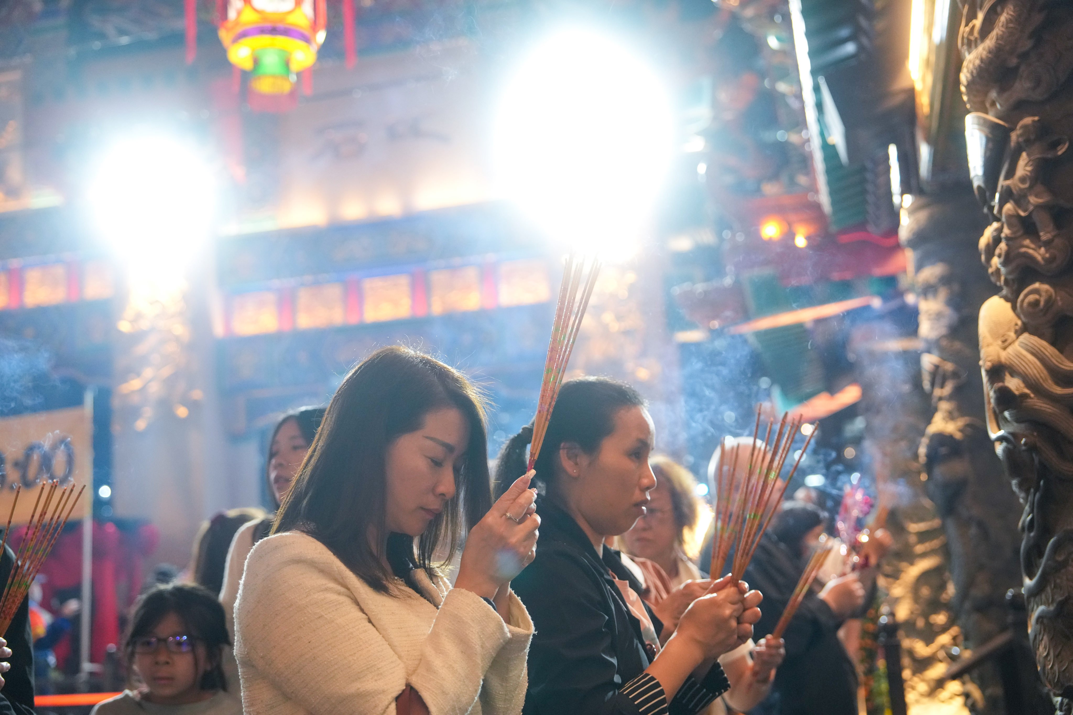 Worshippers visit the Wong Tai Sin Temple in Hong Kong on February 16, 2026, to pray for good luck in the Year of the Fire Horse. Photo: Sam Tsang