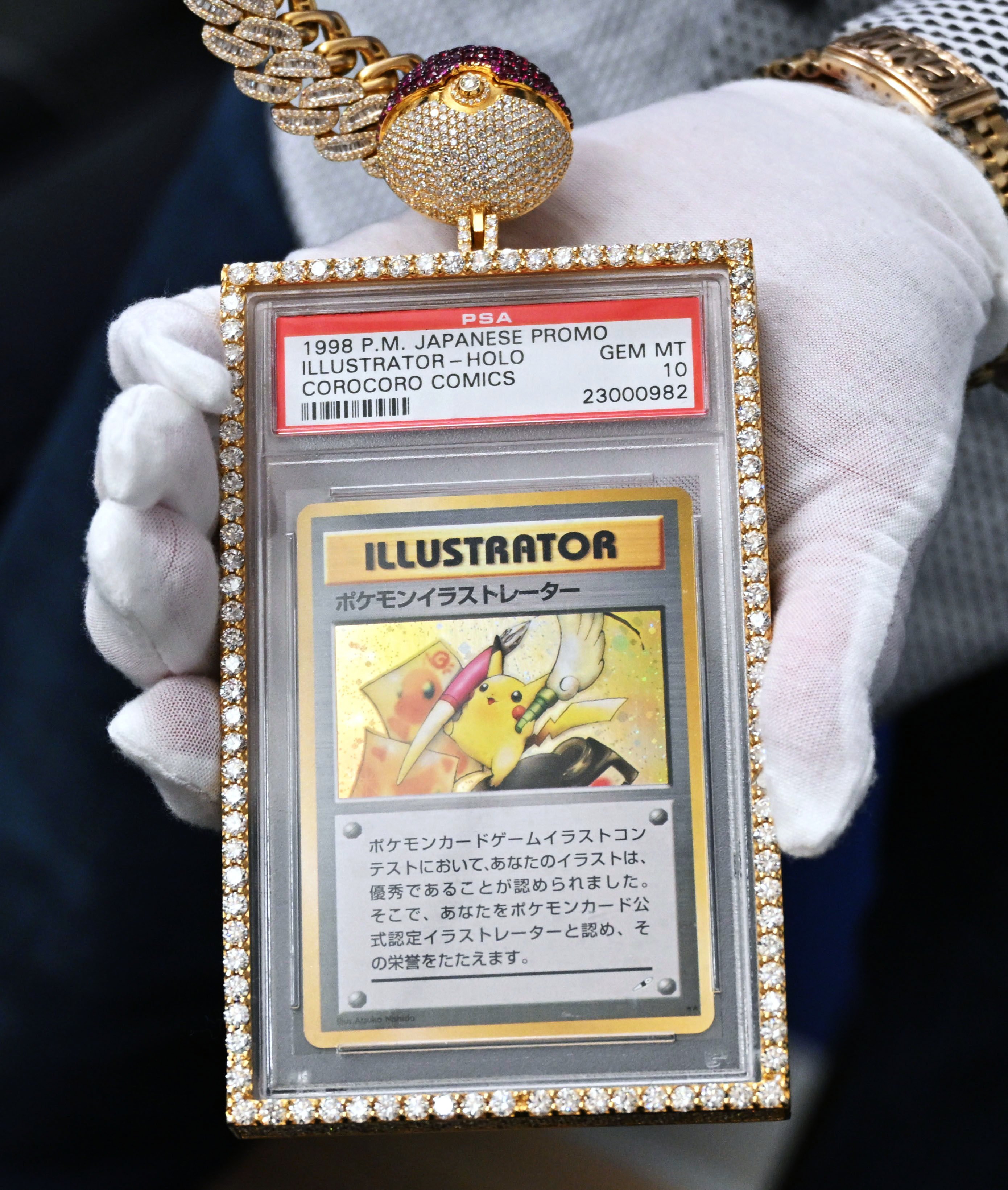 The Pokemon card that fetched a record US$16.5 million at an auction in the US on Monday. Photo: Kyodo