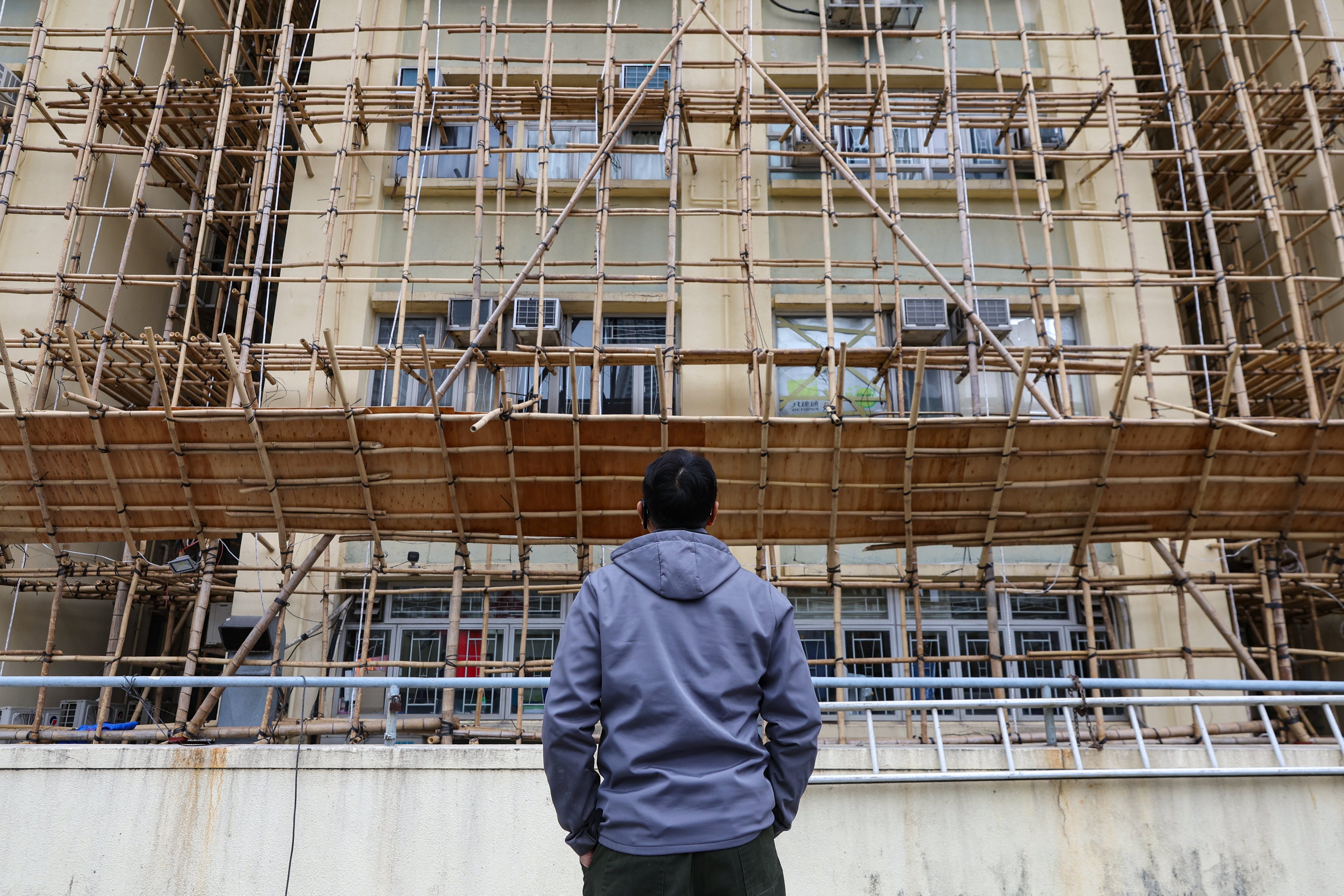 Plumber Anson Hui has gone from earning about HK$40,000 to HK$10,000 amid delays to major maintenance projects. Photo: Edmond So