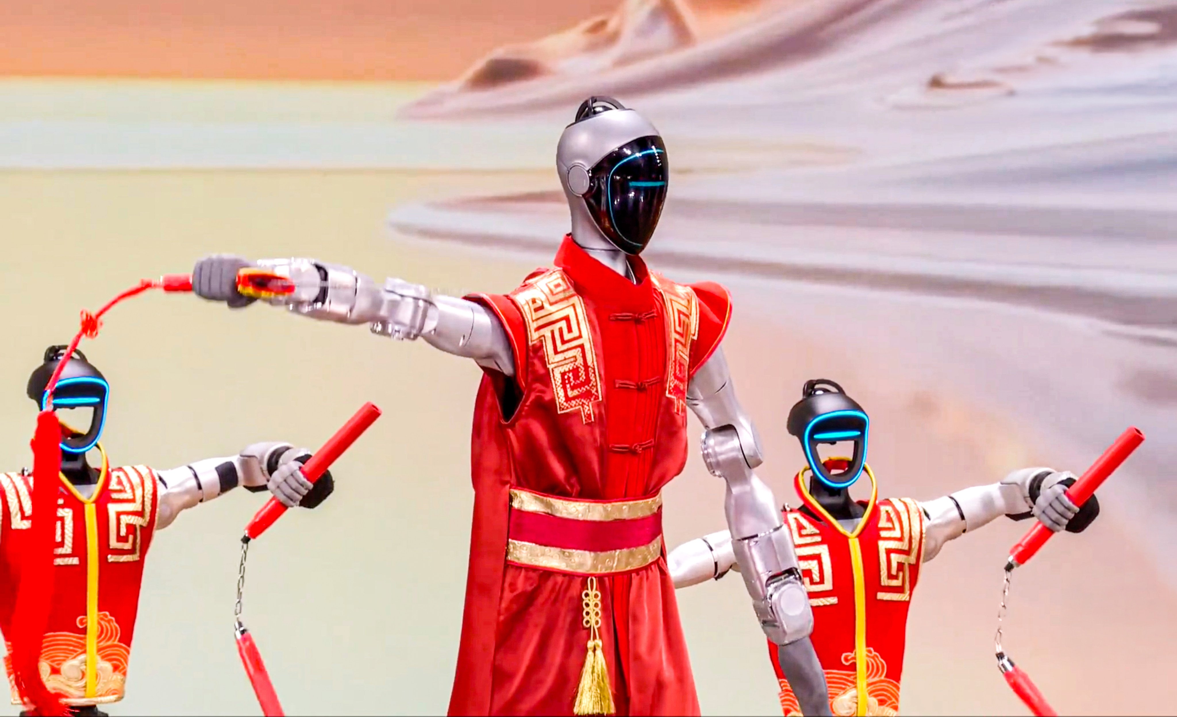 Robots perform during China Central Television’s Spring Festival Gala 2026 on Monday. Photo: Handout